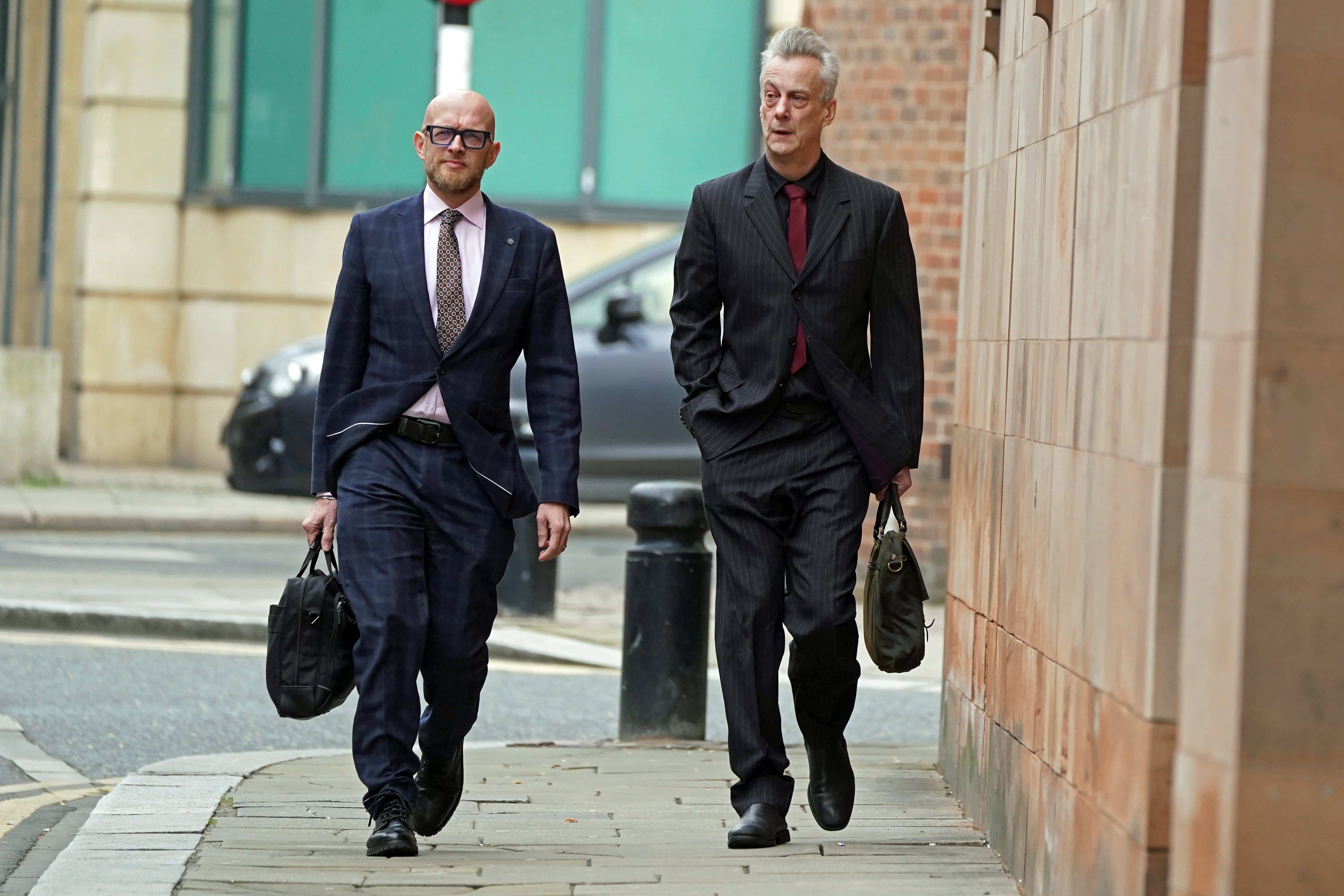 Tompkinson (R) told police he pushed Mr Poole away in self-defence, the court heard