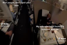 Parents spark debate for flying first class while children and nanny sit in economy