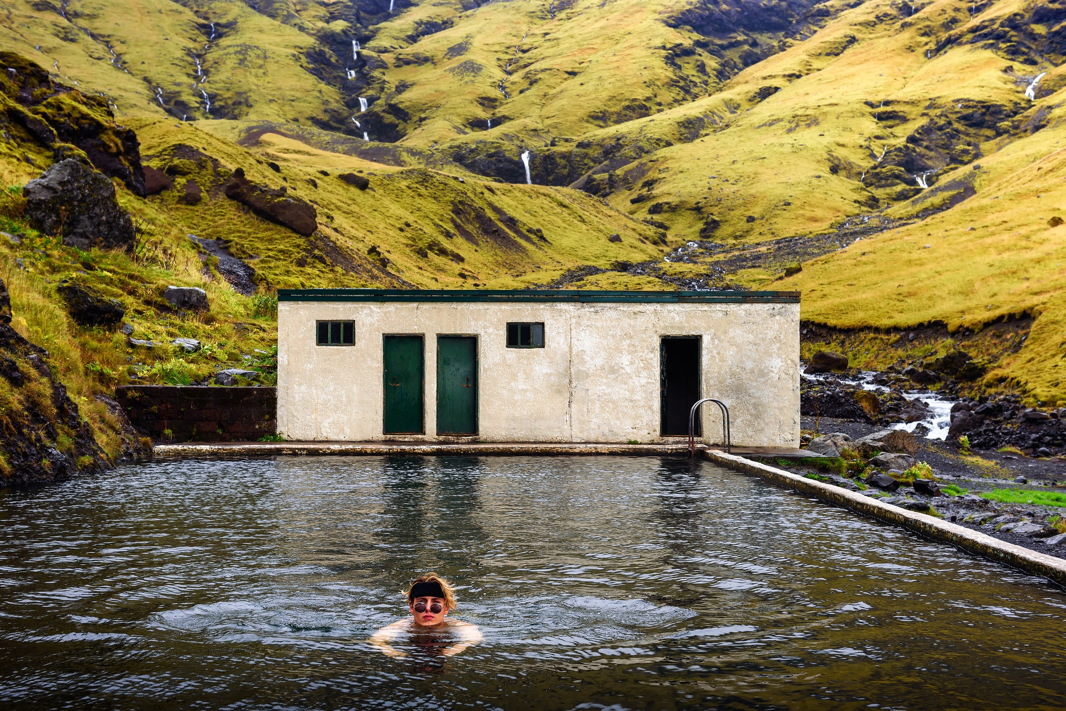 The 25m outdoor Seljavallalaug pool is a unique Northern Lights viewing point