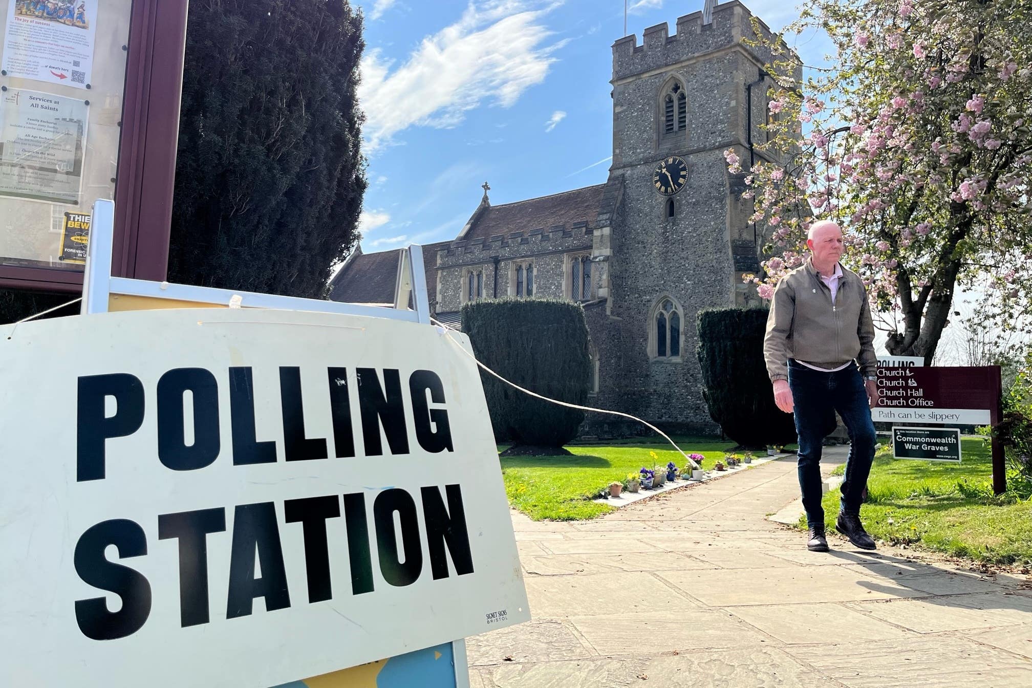 A polling station in Kings Langley as Dacorum Borough Council elections take place. Voters will head to the polls on Thursday across England in the local elections which are also likely to be the final set of polls before the next general election, with the results expected to give an indication of whether Labour leader Sir Keir Starmer could be on course for No 10. Picture date: Thursday May 4, 2023.