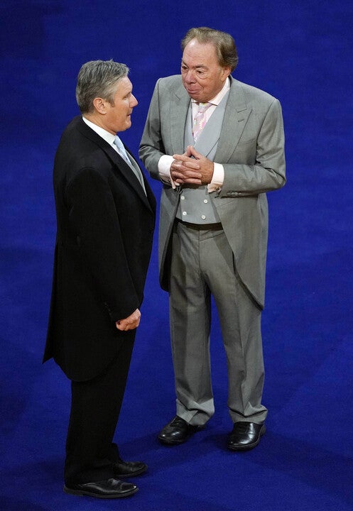 Keir Starmer and Andrew Lloyd Webber talk ahead of the ceremony