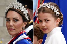 Kate Middleton and Princess Charlotte dazzle in matching crystal ‘tiaras’ at coronation