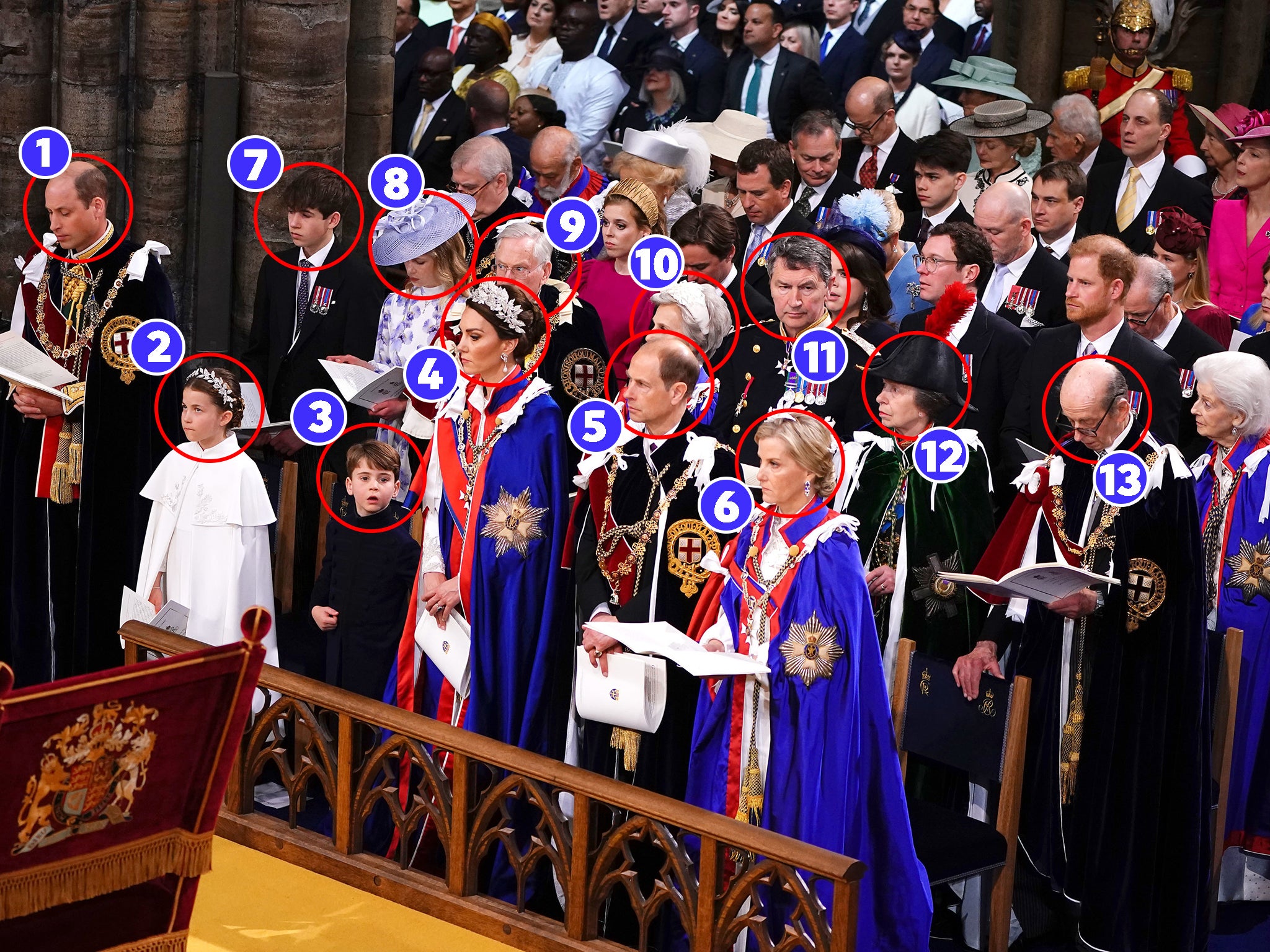 Prince William and Princess Kate were seated in the front row, alongside Princess Charlotte and Prince Louis