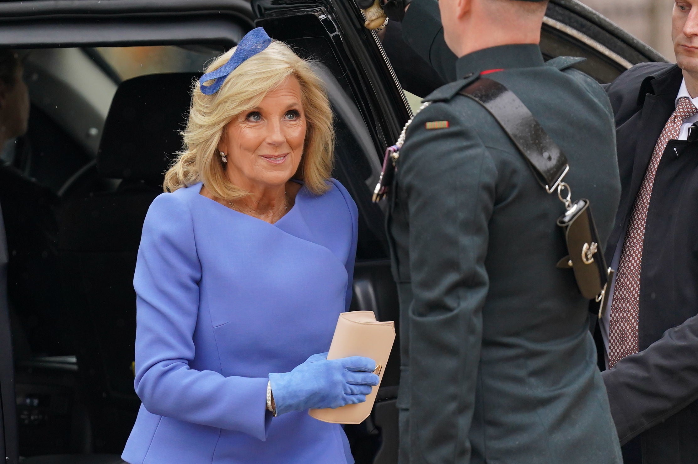 First Lady of the United States, Dr Jill Biden arriving ahead of the coronation ceremony of King Charles III and Queen Camilla at Westminster Abbey, central London