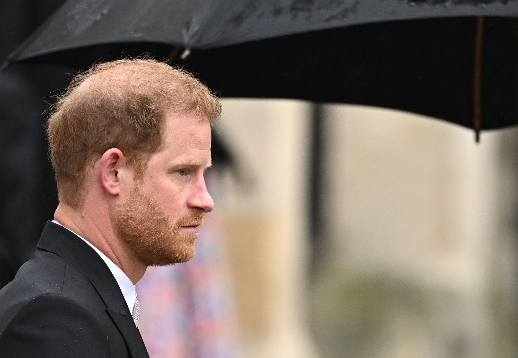 King Charles’s estranged son Prince Harry cut a lonely figure at the ceremony as his wife Meghan remained at the couple’s home in California