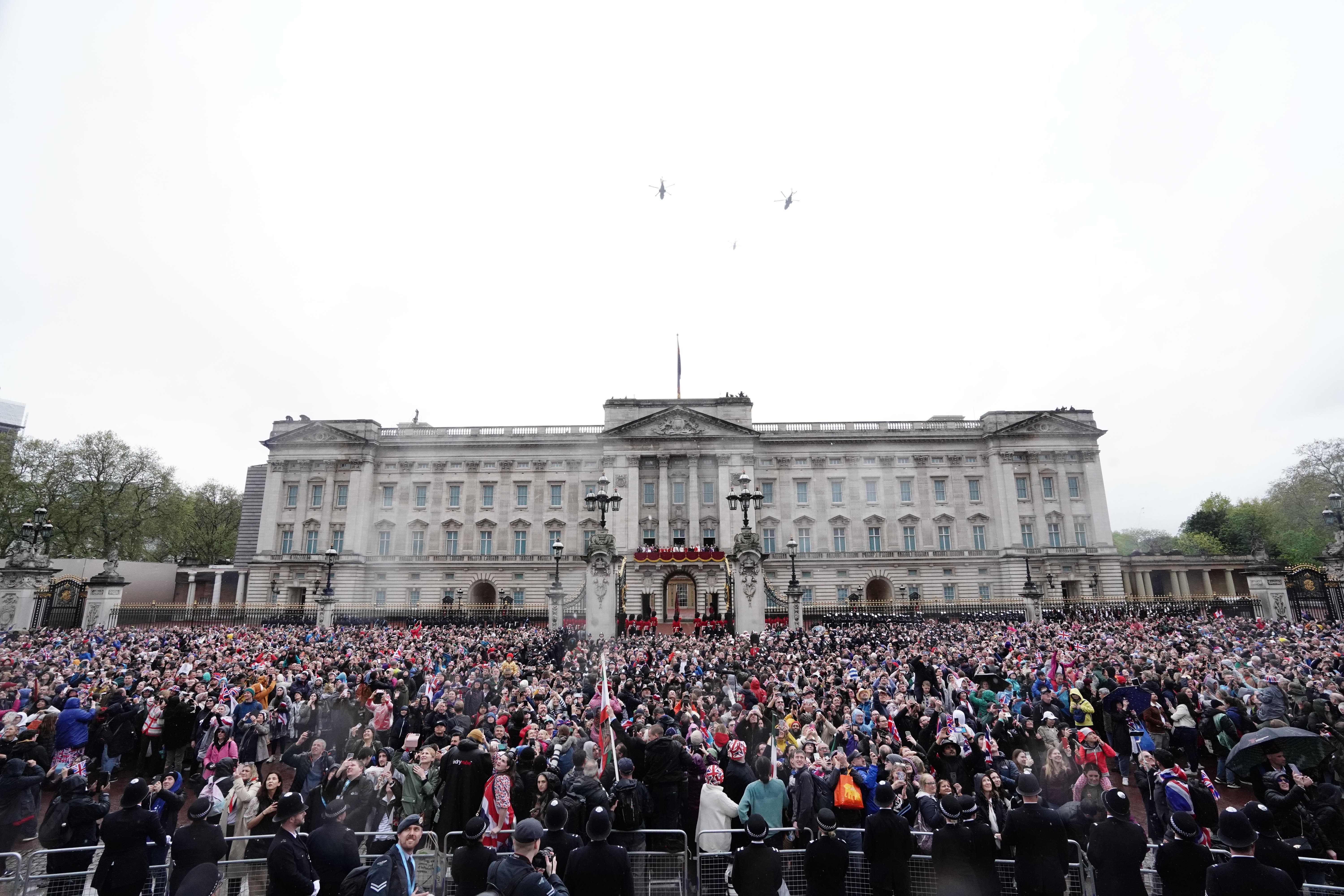 Members of the royal family on the balcony of Buckingham Palace (PA)