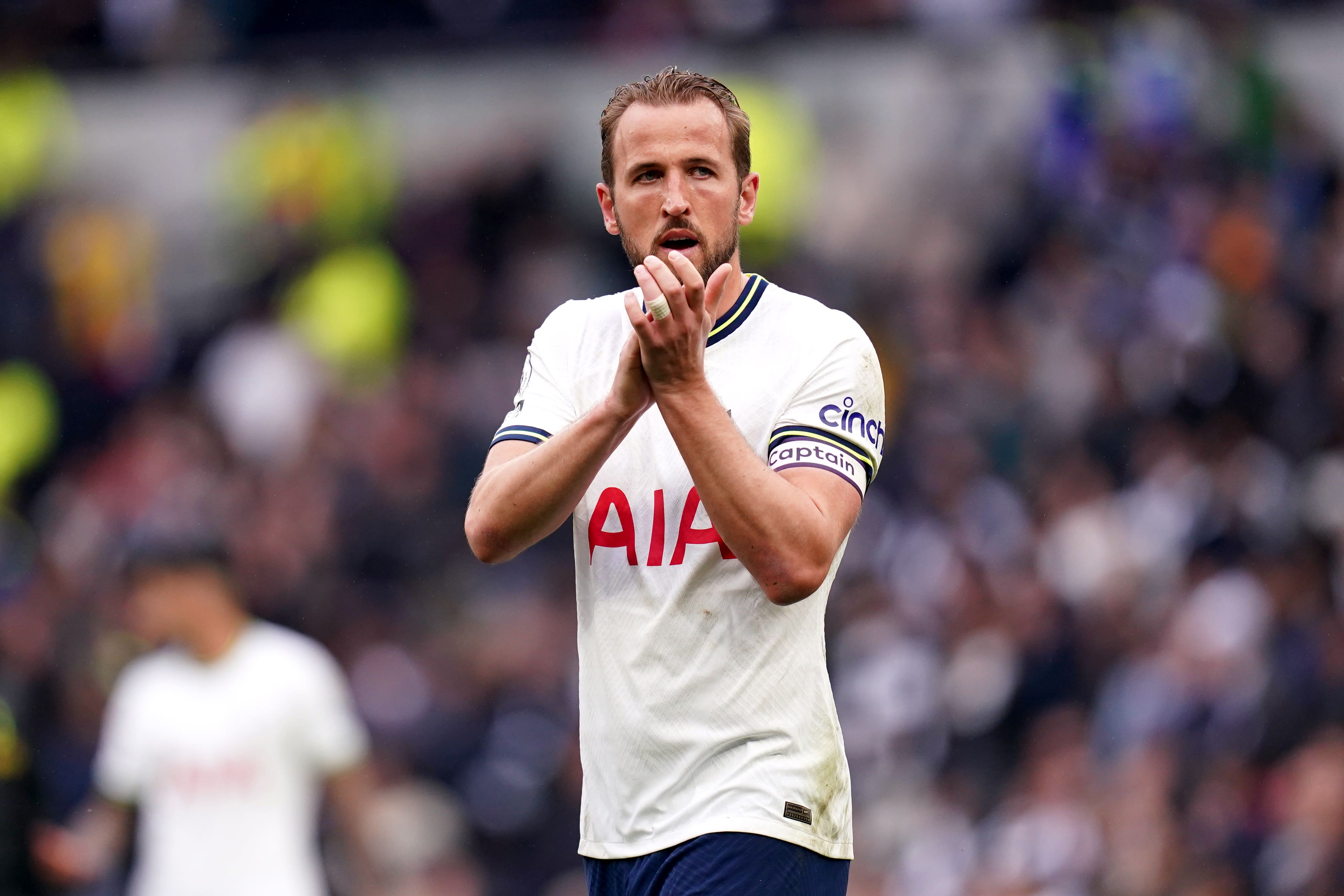 Harry Kane moved a step closer to Alan Shearer’s all-time Premier League record (John Walton/PA)