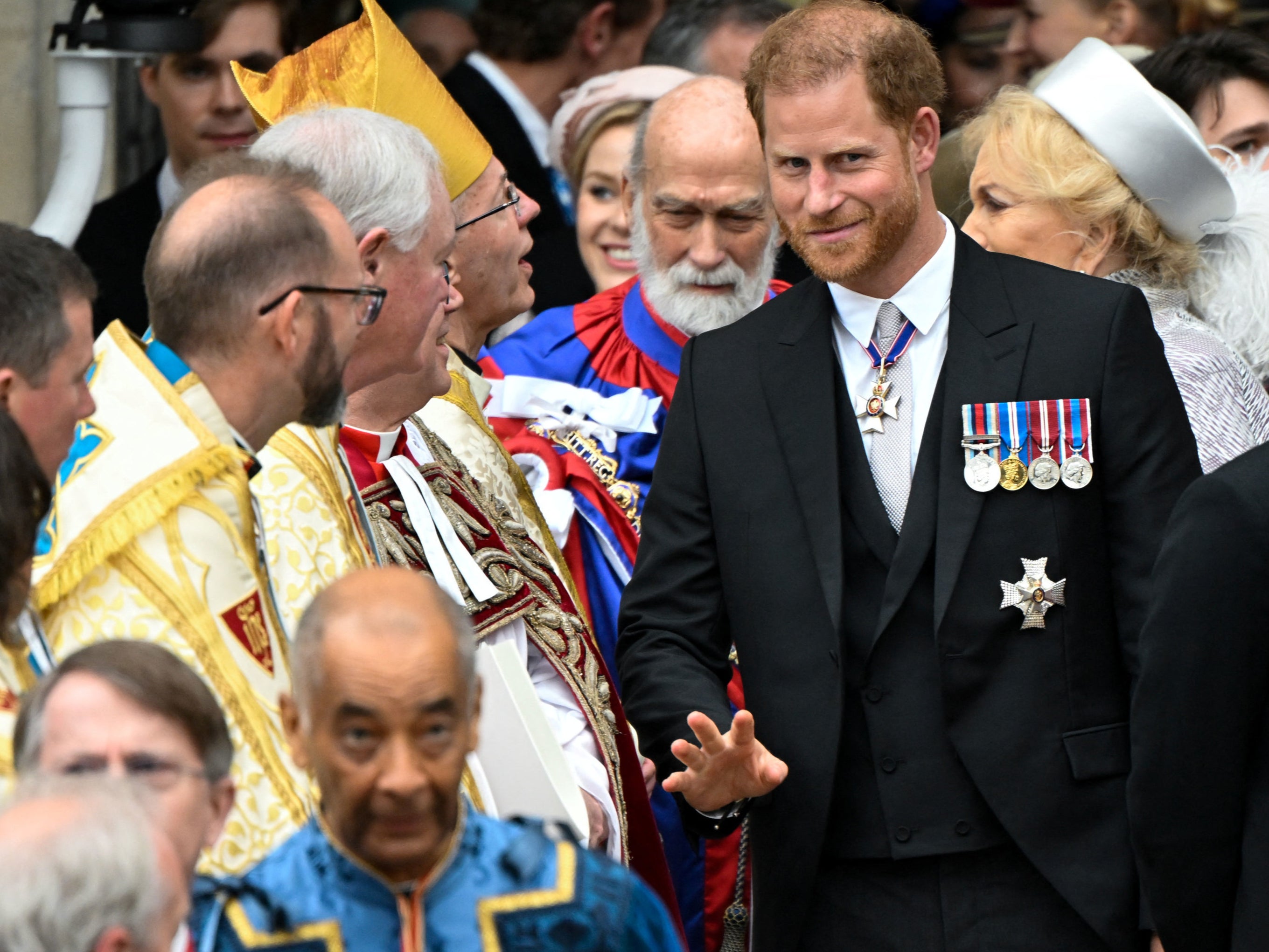 The Duke of Sussex departs Westminster Abbey, London, following the Coronation of King Charles III and Queen Camilla