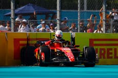 Sergio Perez on pole for Miami Grand Prix after Charles Leclerc crash in qualifying