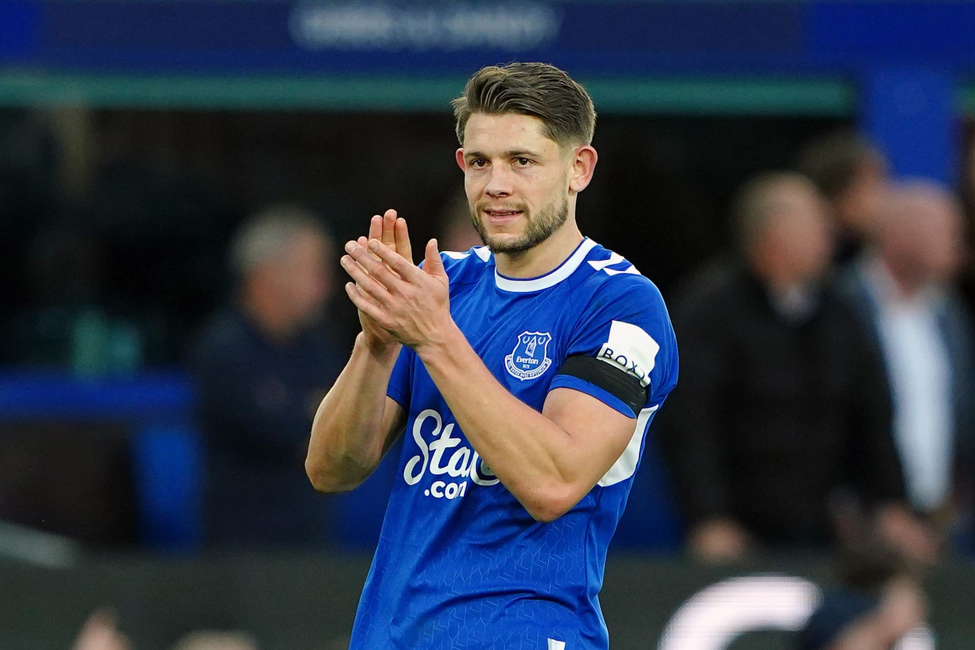 James Tarkowski is facing the threat of suffering a second successive relegation (Peter Byrne/PA)