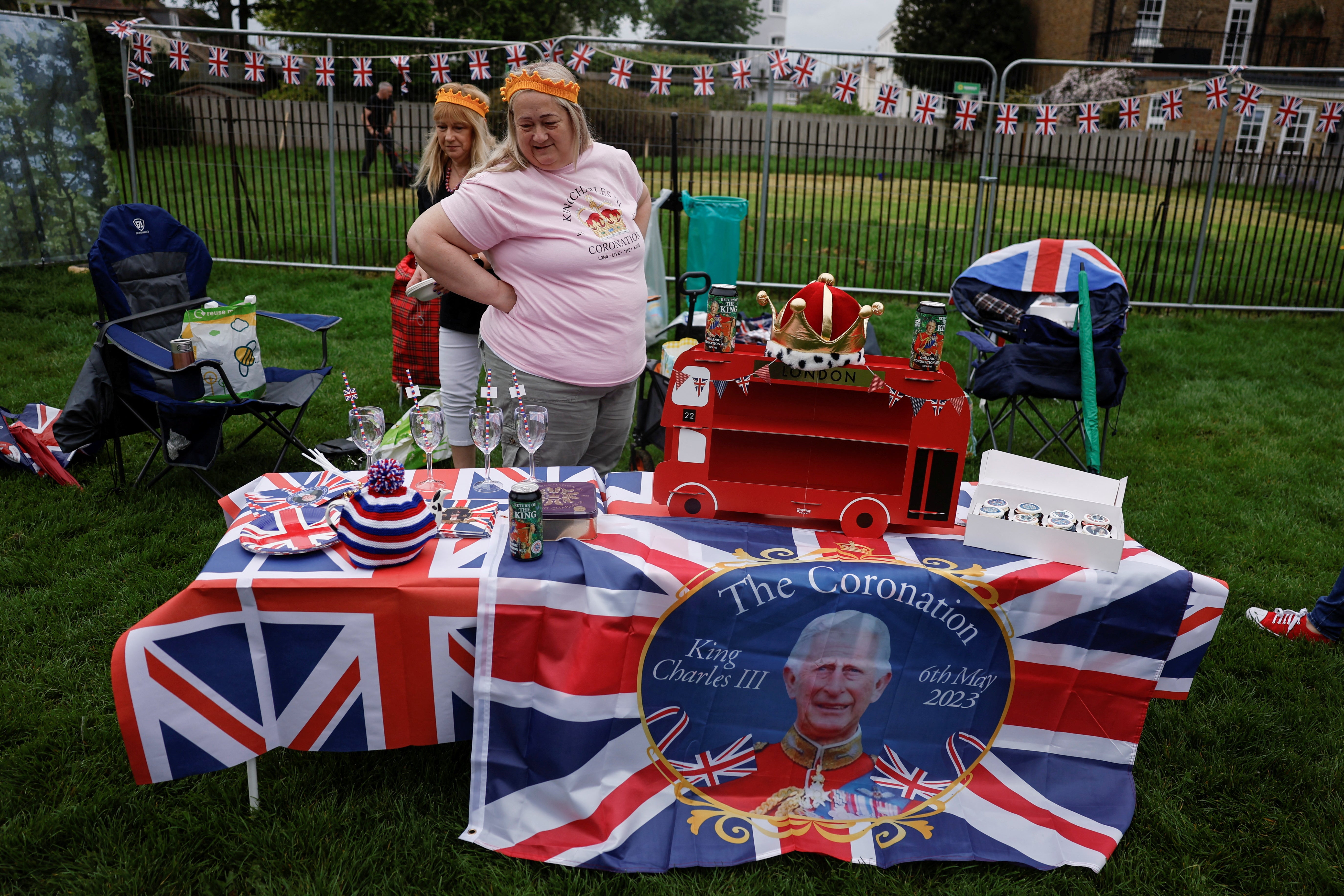 A royal fan waits for the coronation concert at Windsor Castle