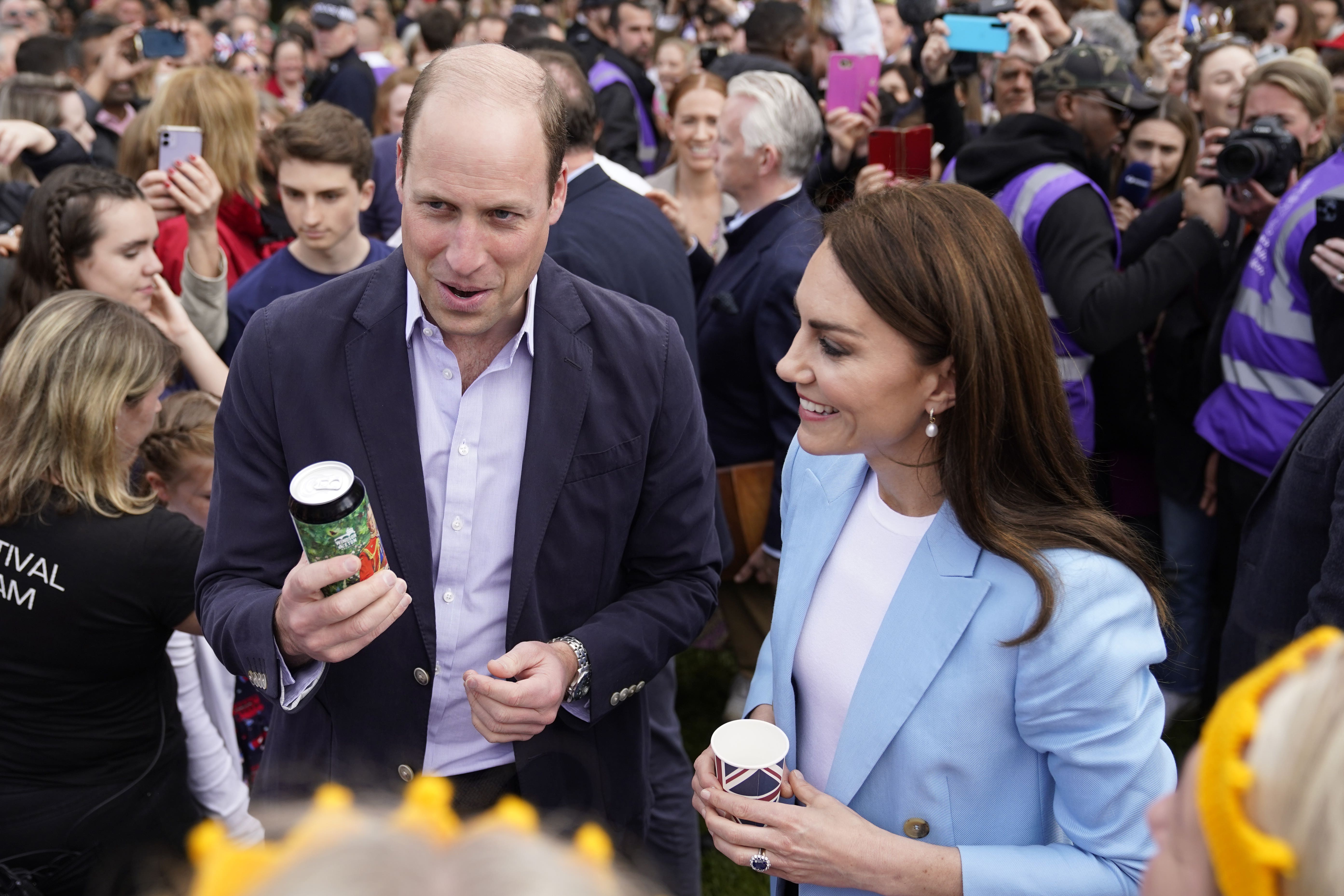 The Prince and Princess of Wales met members of the public on The Long Walk near Windsor Castle (Andrew Matthews/PA)