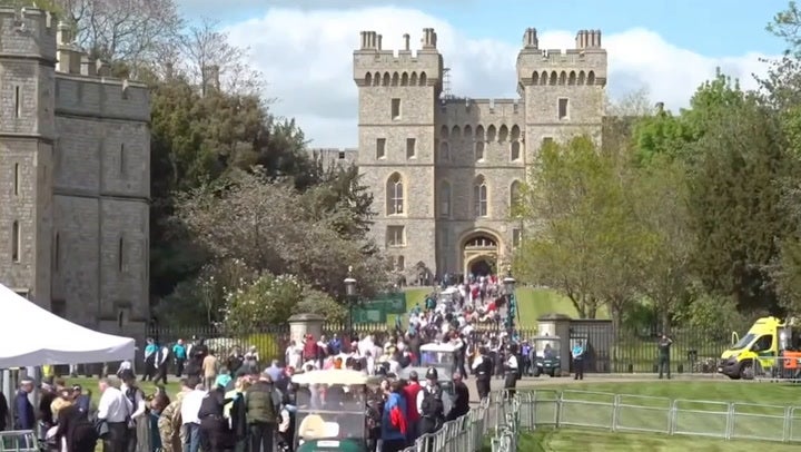 Thousands queued to get into the concert at Windsor Castle