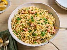 Healthy lemony smoked salmon pasta that takes zero effort