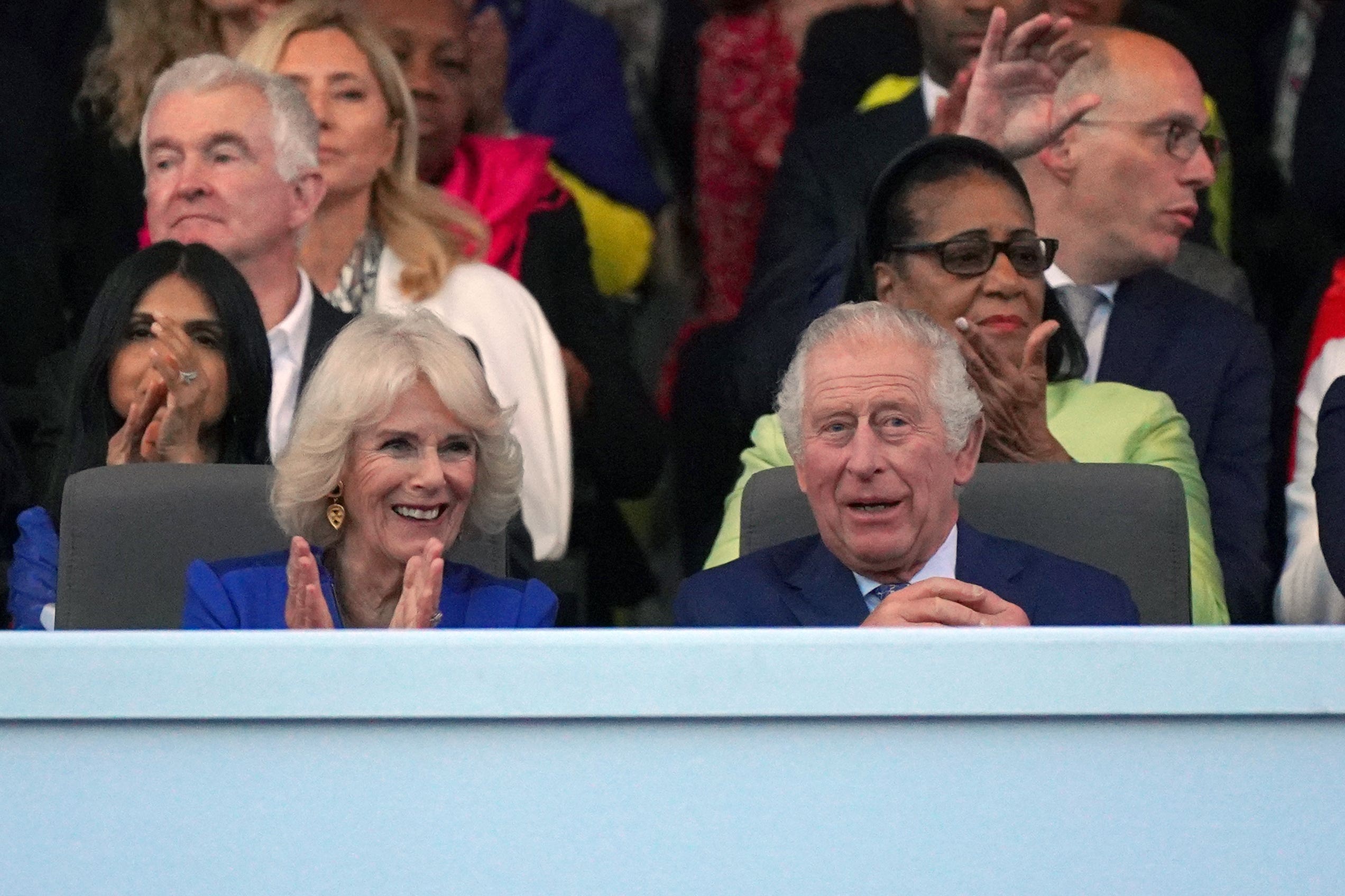 Queen and King at the Coronation Concert