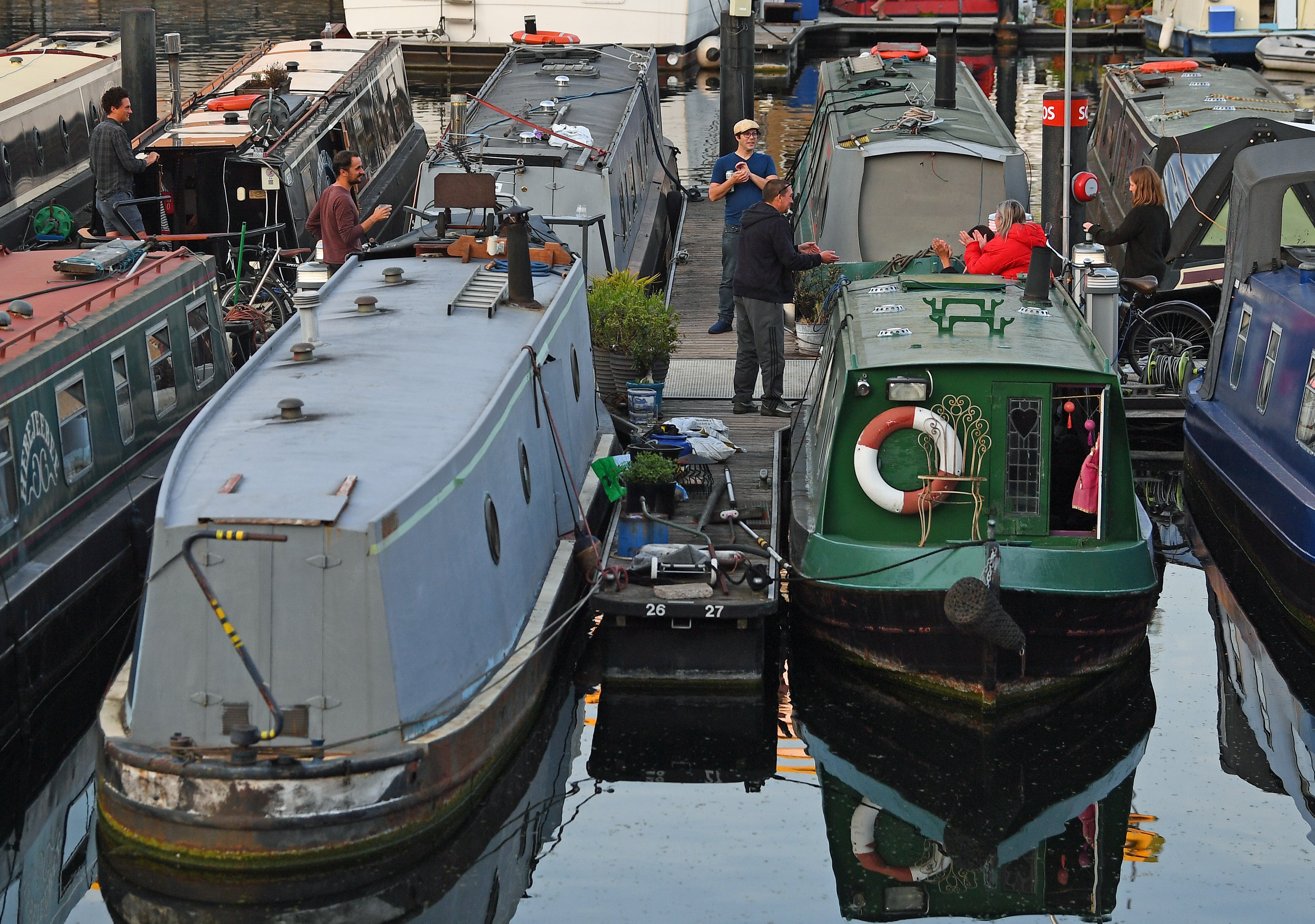 Police officers confronted the suspect in Limehouse, East London