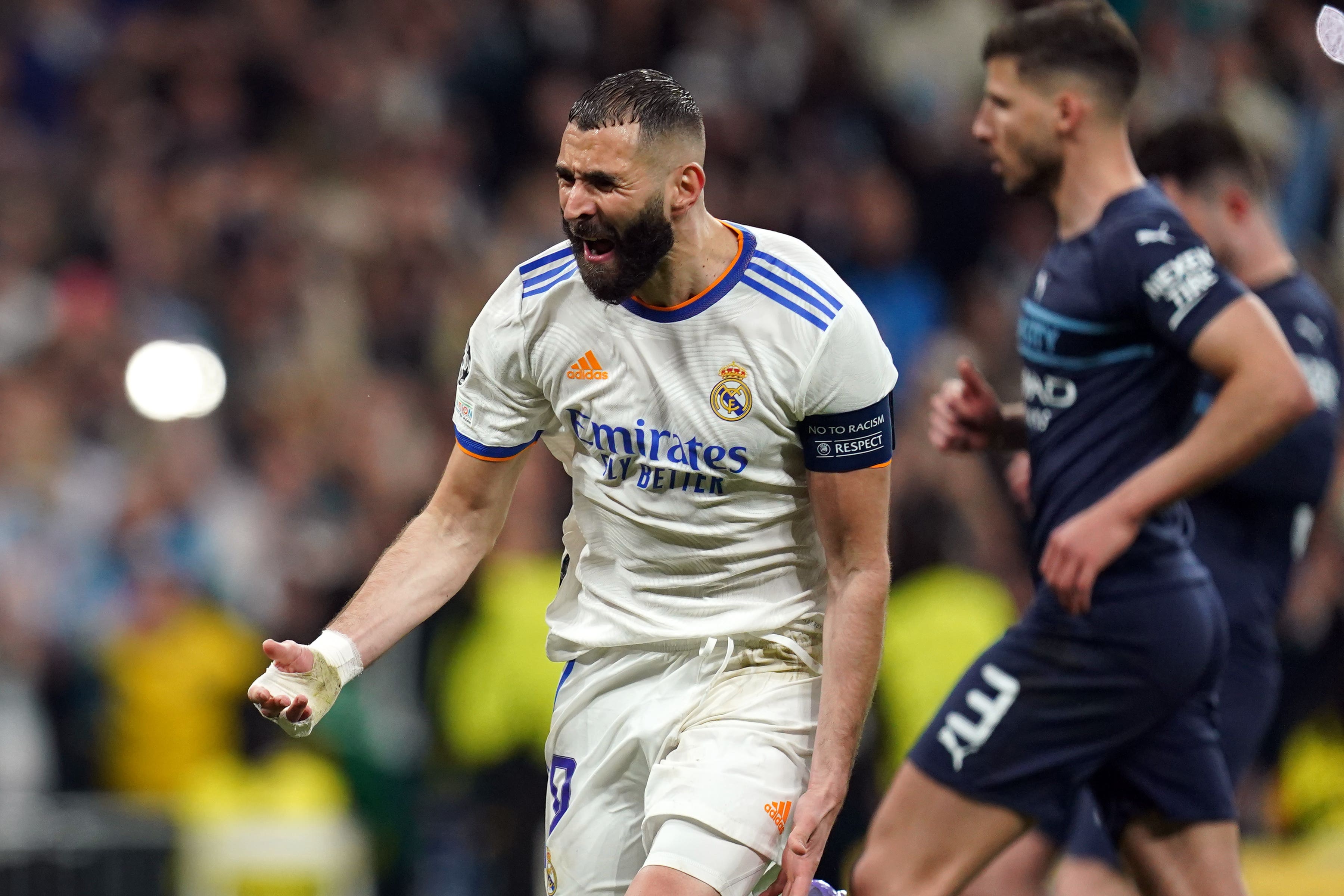 Karim Benzema scored the goal that ended Manchester City’s hopes last season (Nick Potts/PA)