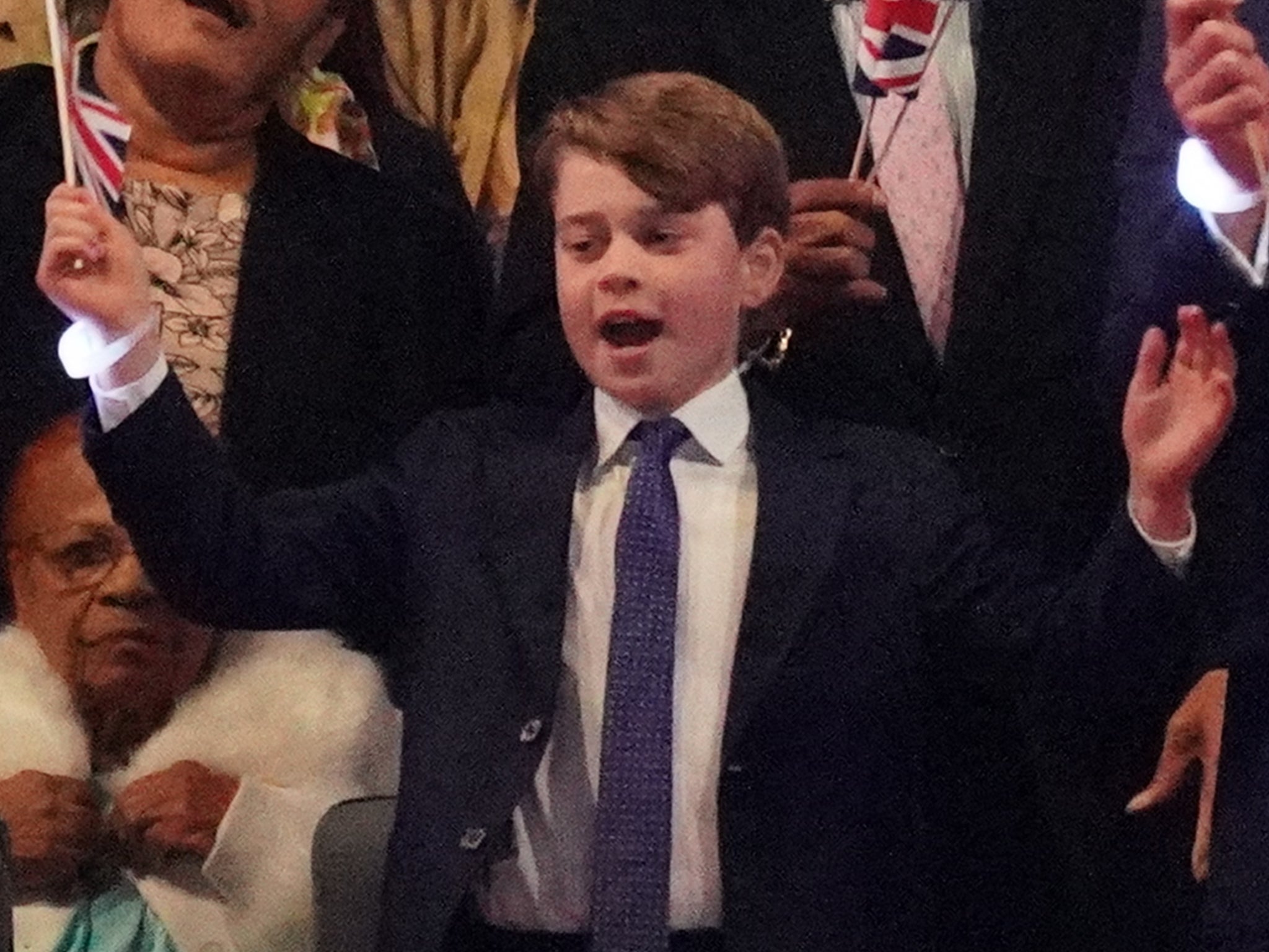 Prince George singing along during the concert.