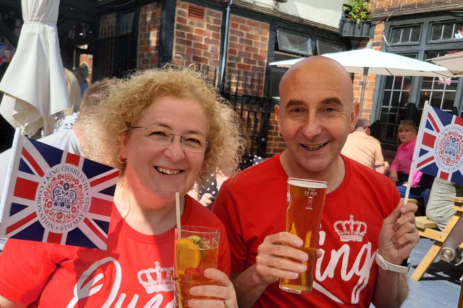 Michelle Beaver, 51, with her husband Peter, 55, who attended the coronation concert at Windsor on Sunday (Michelle Beaver/PA)