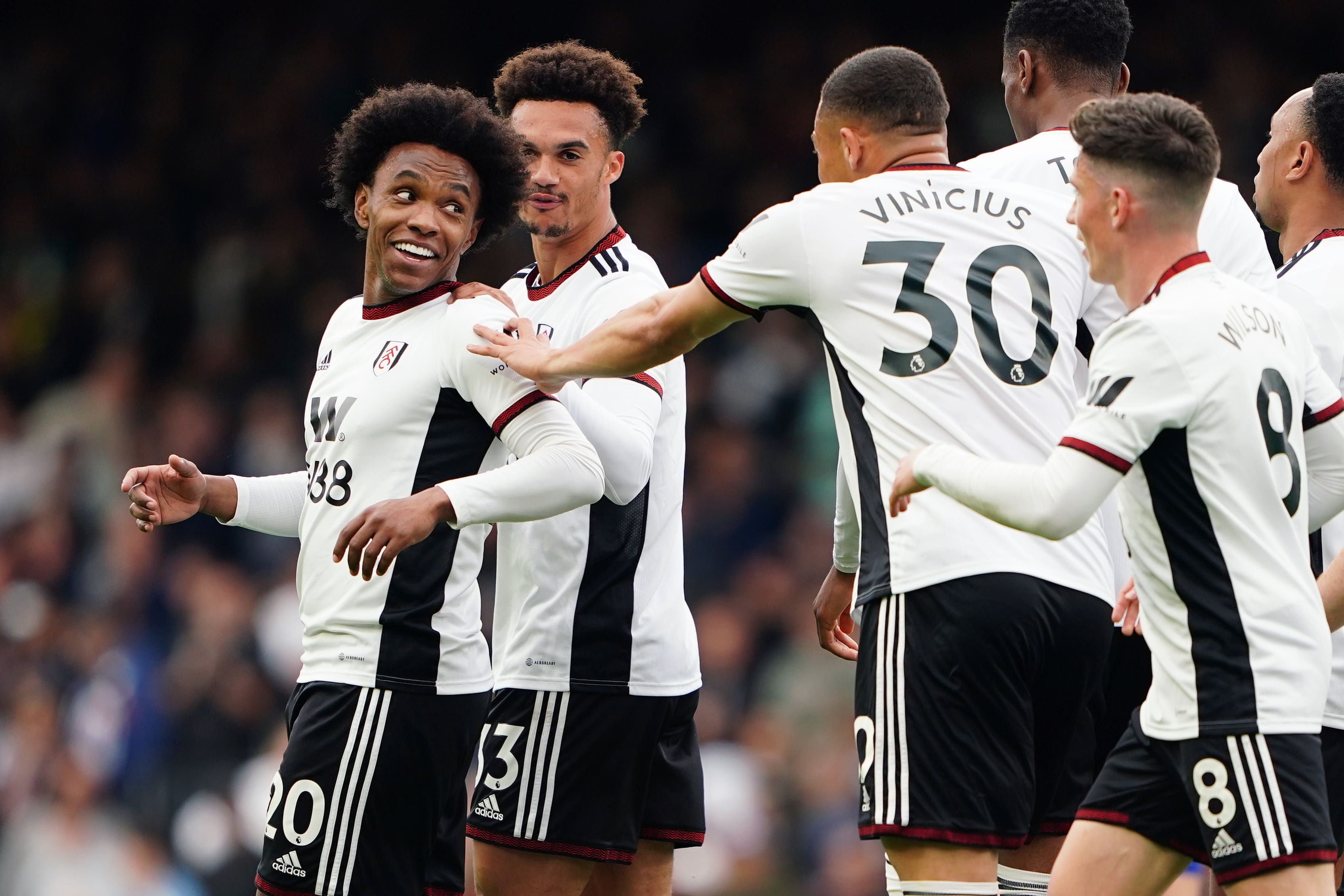 Willian scored twice as Fulham thrashed Leicester at Craven Cottage (Zac Goodwin/PA)