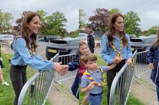 The sweet moment Prince Louis reaches for Princess of Wales’s hand during first royal engagement