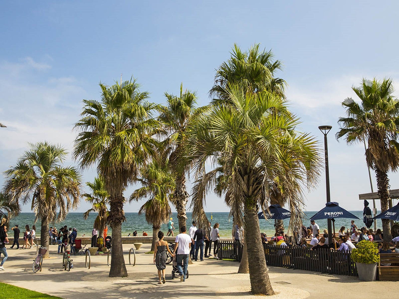 Stroll along St. Kilda Beach’s palm-lined boardwalk and indulge in Acland Street’s stylist eateries – both just a short tram ride from the city centre