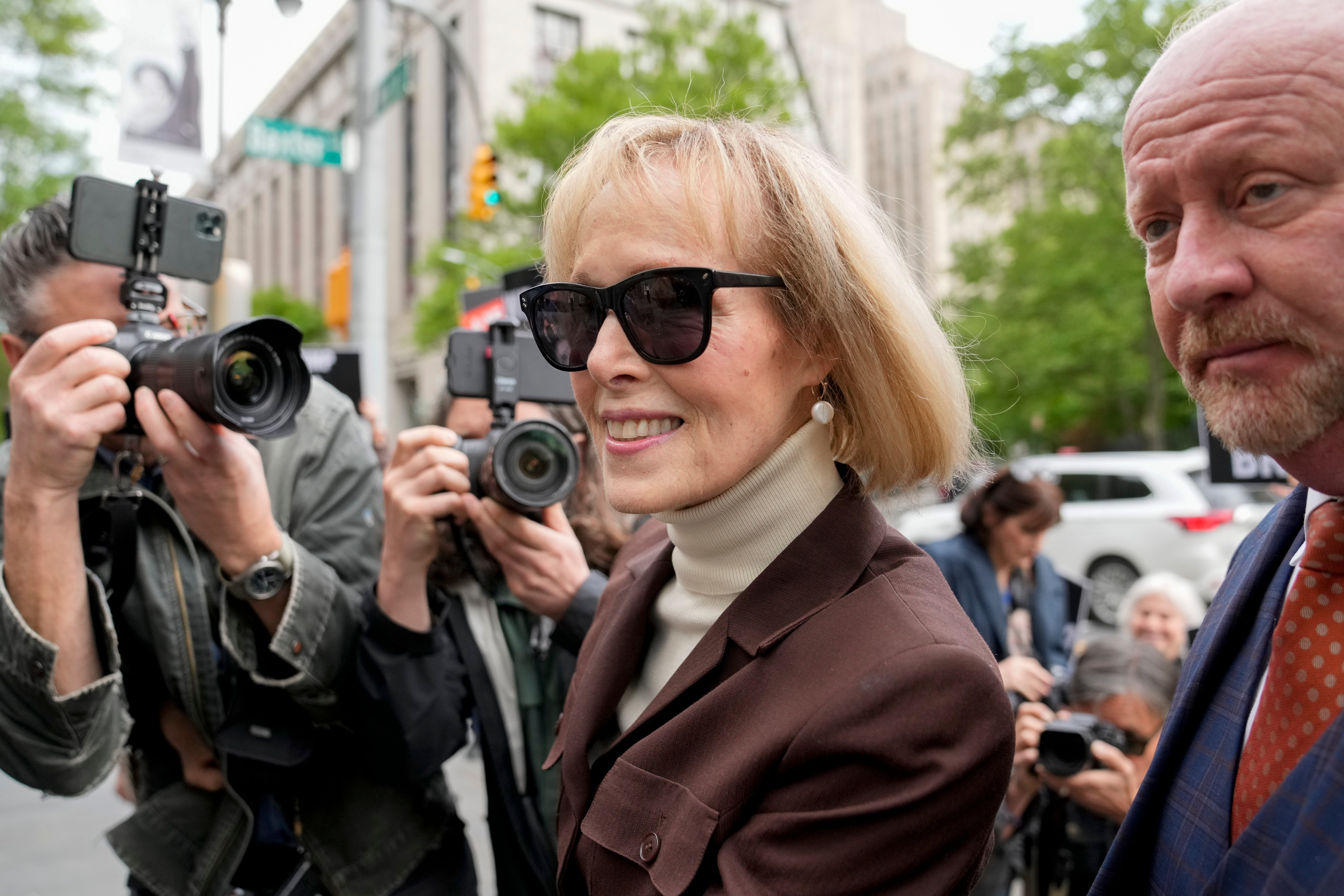 E. Jean Carroll arrives at Manhattan federal court, Tuesday, May 9, 2023, in New York.