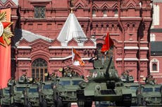 A single tank, fewer soldiers and no flypast: Putin gives angry speech at stripped-back Victory Day parade