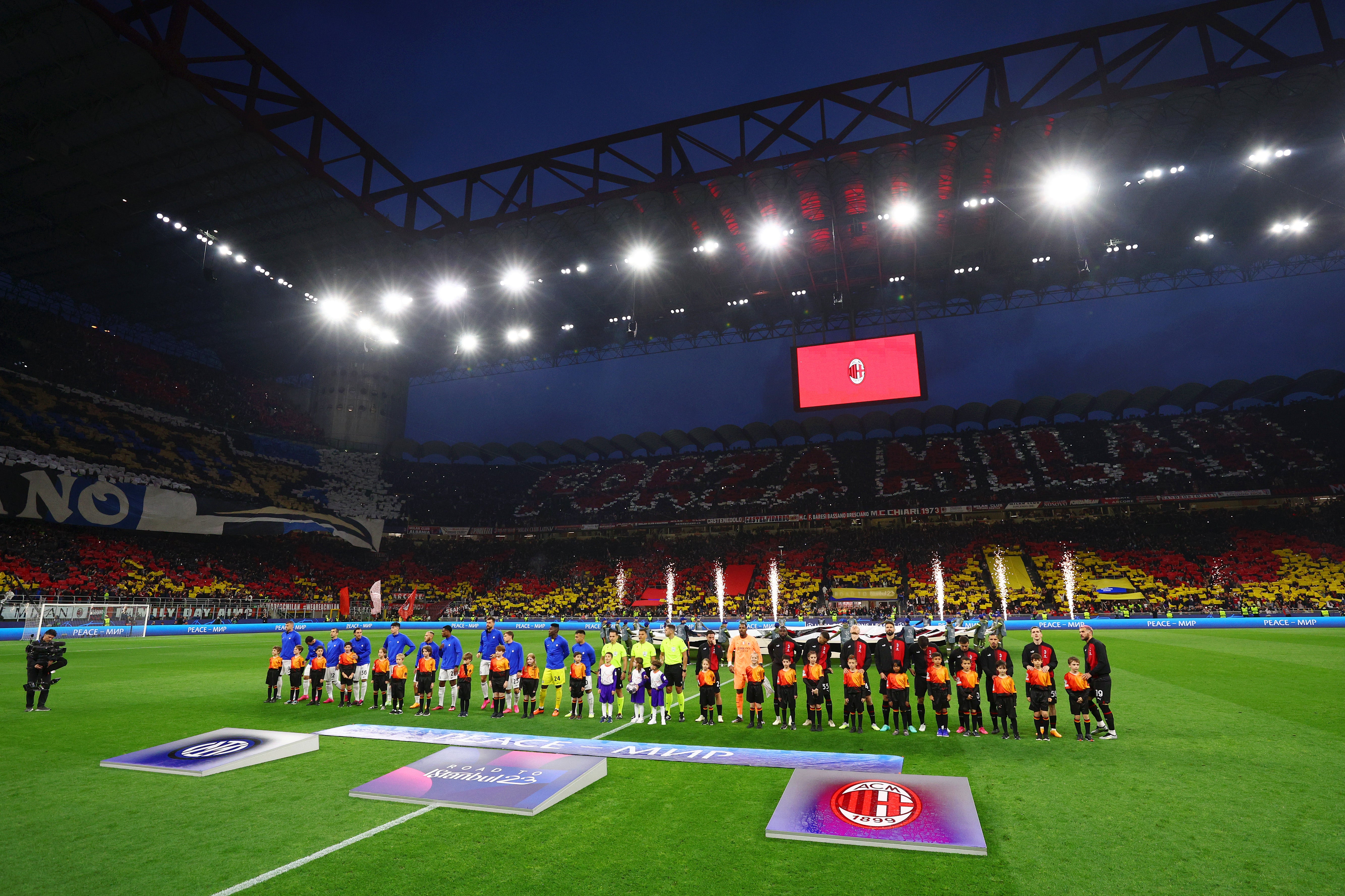 AC Milan and Inter line up for the Champions League semi-final first leg at San Siro