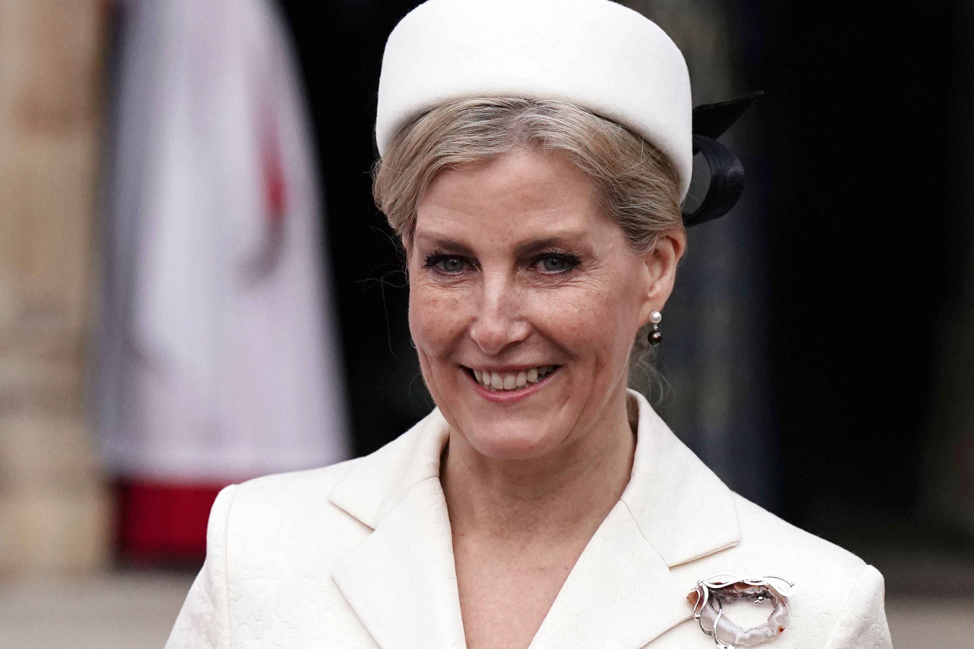 The Duchess of Edinburgh departs the annual Commonwealth Day Service at Westminster Abbey in London (PA)