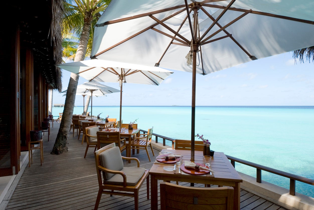 A waterside restaurant at Reethi Rah