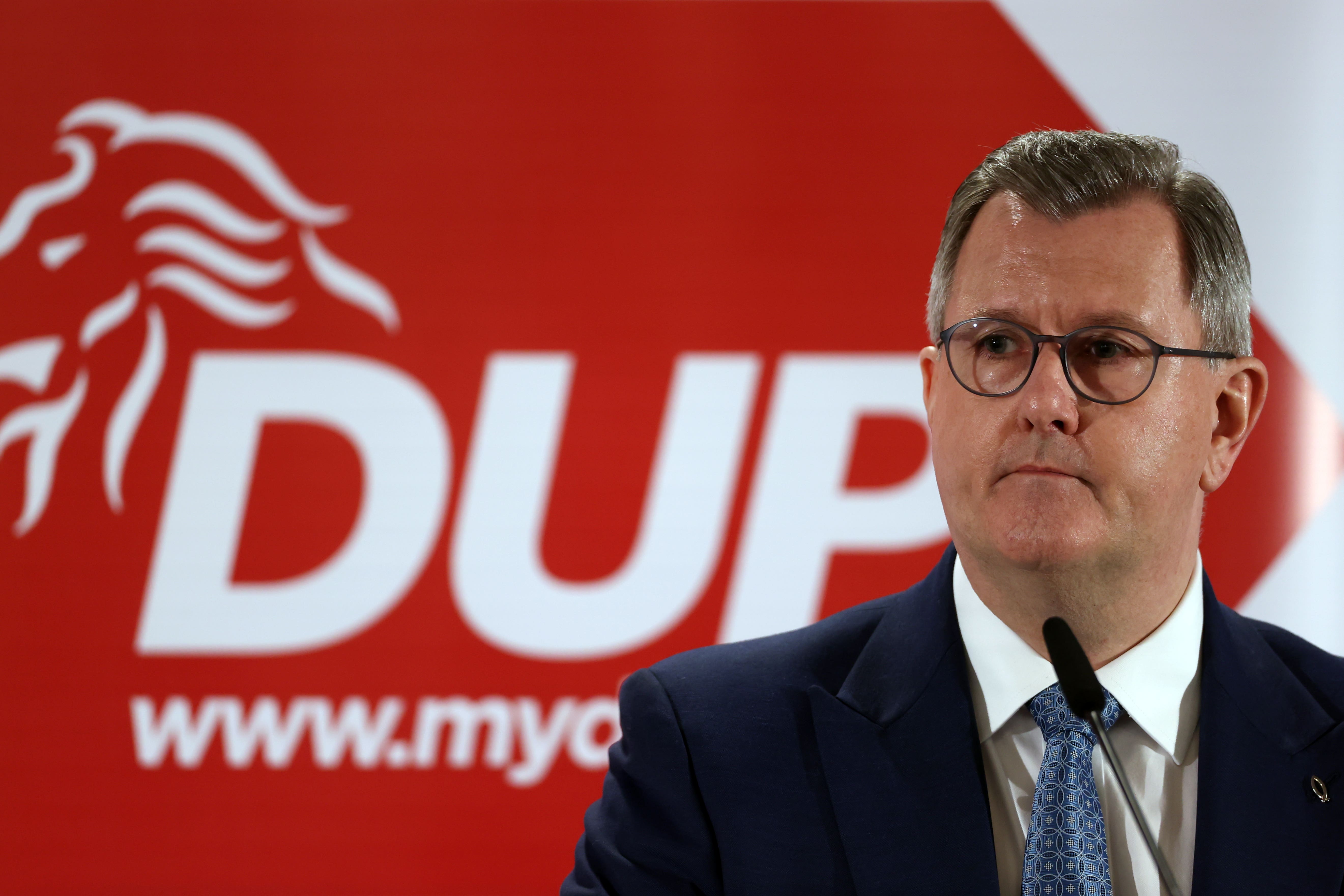 Leader of the DUP Sir Jeffrey Donaldson (Liam McBurney/PA)