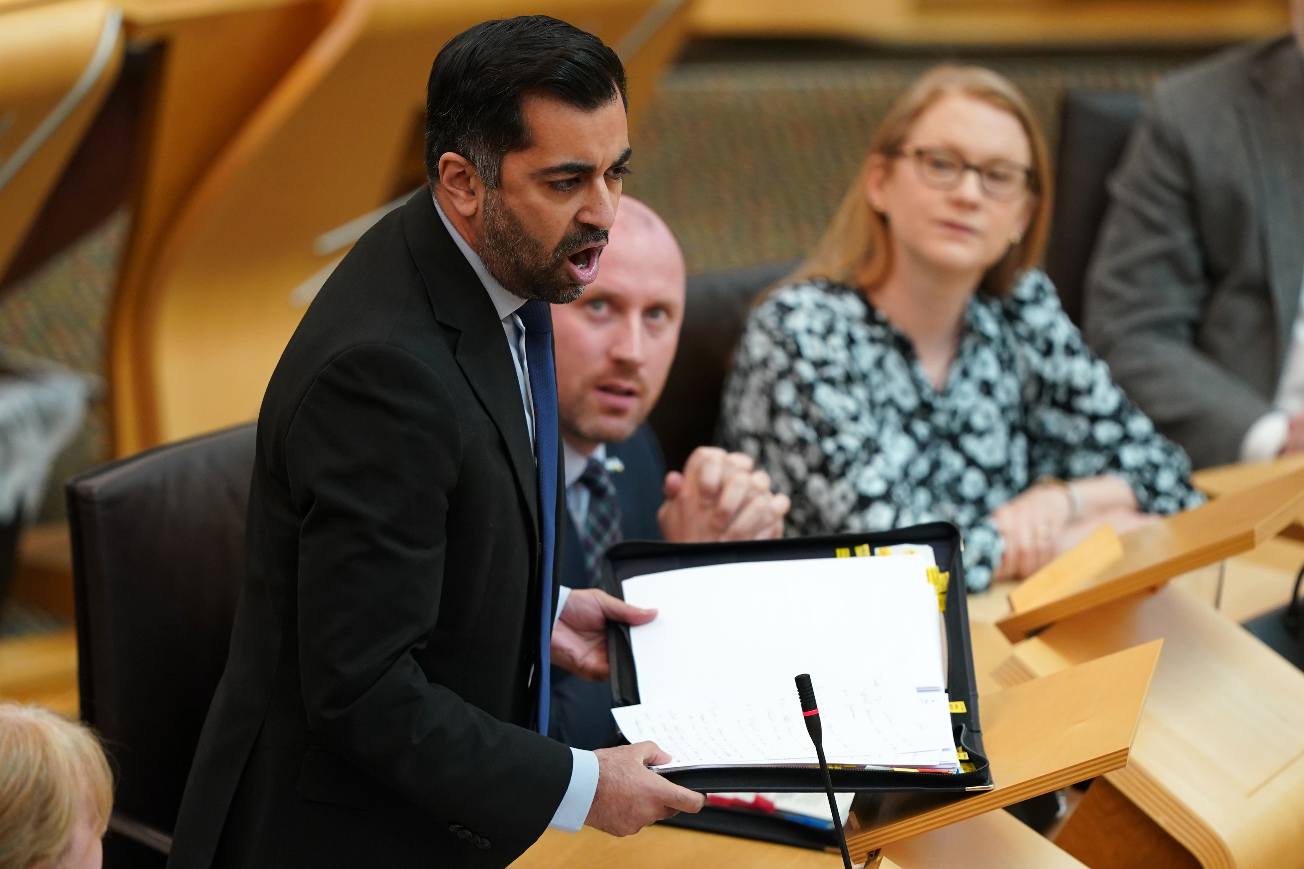 First Minister Humza Yousaf said the SNP wants Scotland to be ‘rid of the Tories forever’ (Jane Barlow/PA)