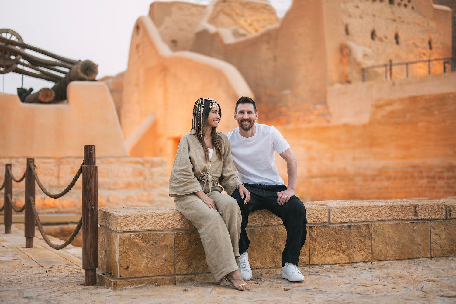 Lionel and wife Antonella in historic Diriyah