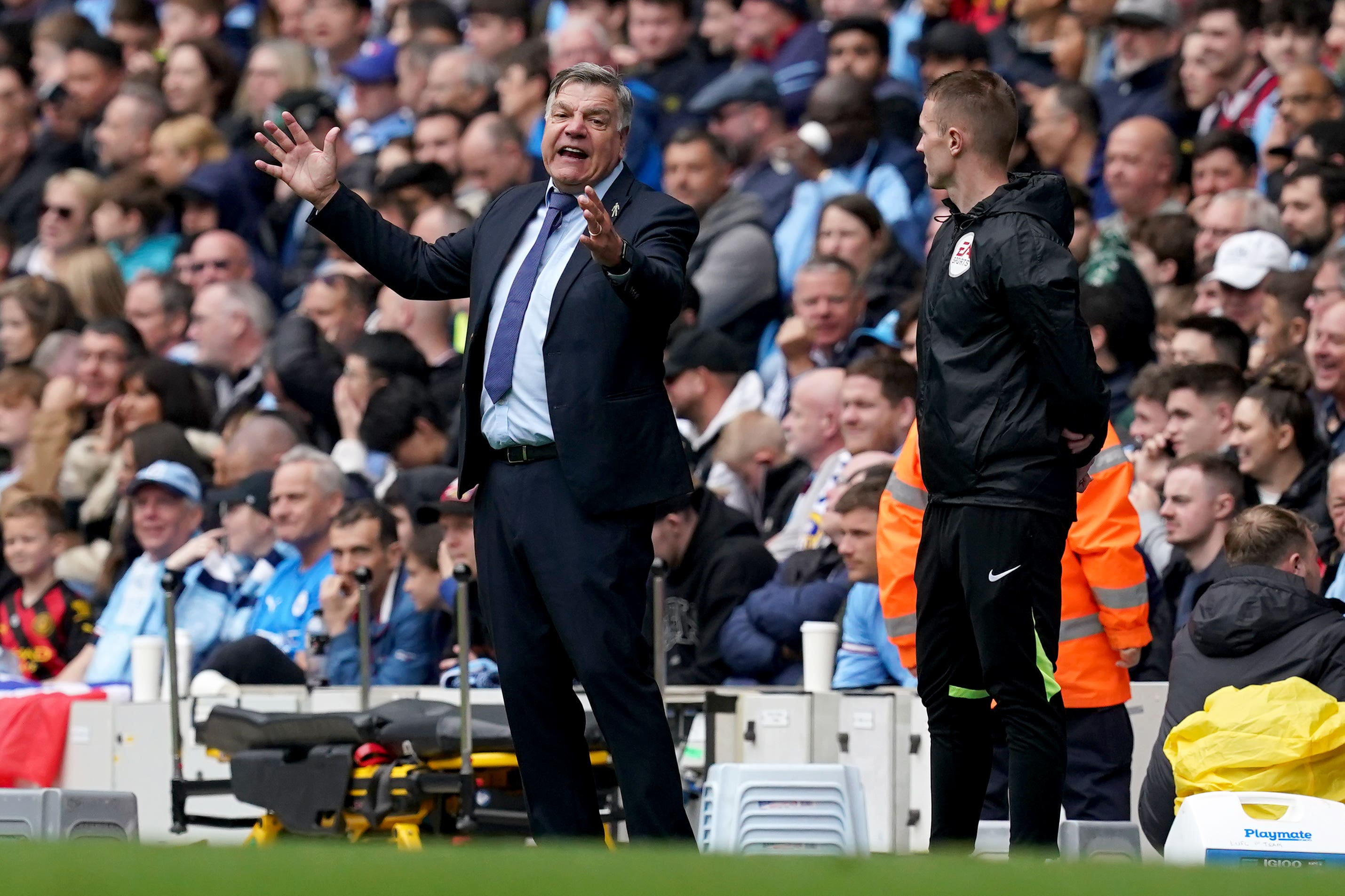 Sam Allardyce has three games left to keep Leeds in the Premier League (Martin Rickett/PA)