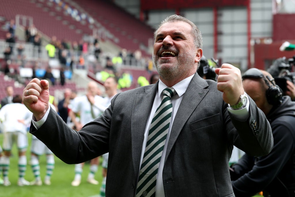 Postecoglou celebrates Celtic’s second straight title at Hearts