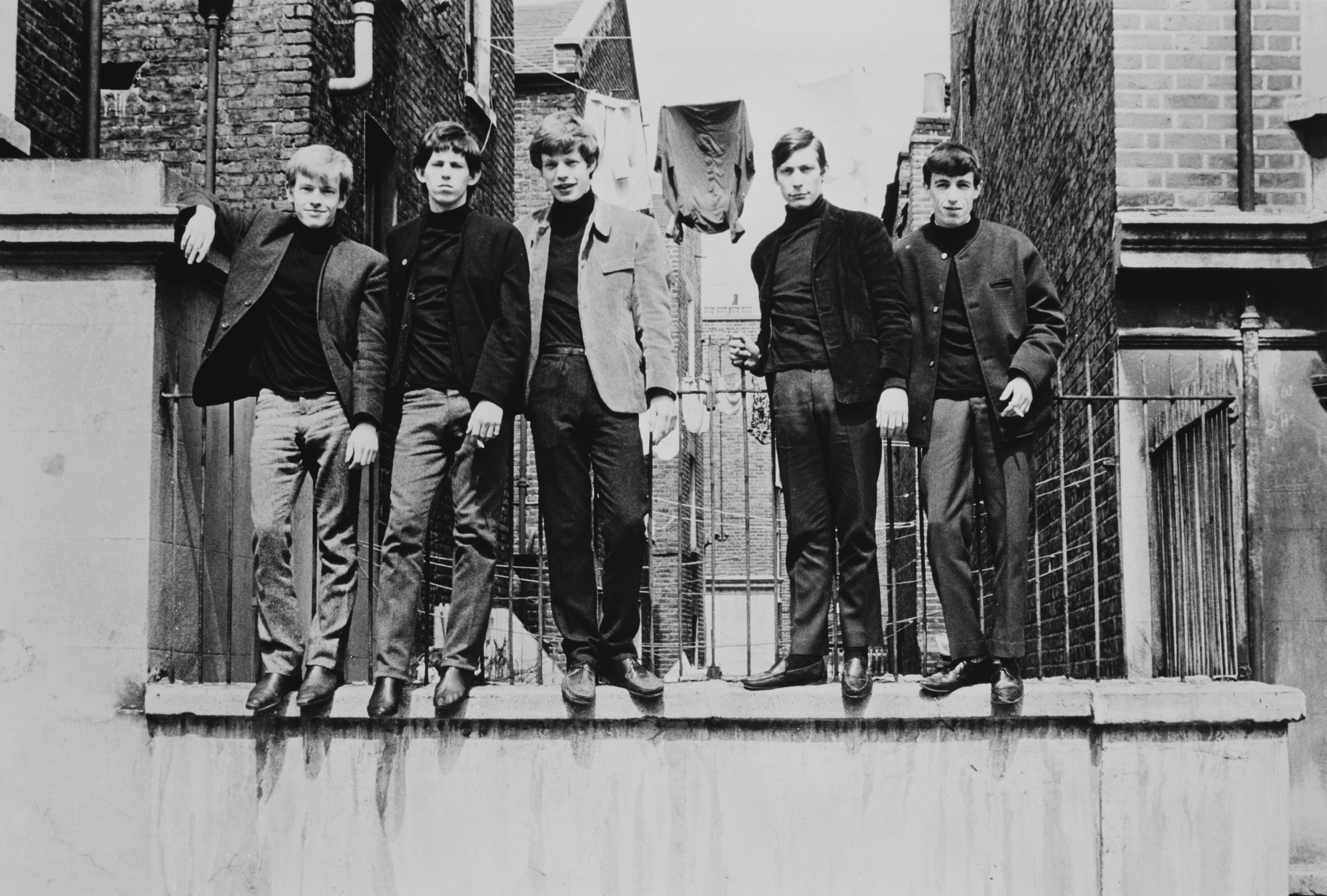 Left to right: Brian Jones, Keith Richards, Mick Jagger, Charlie Watts and Bill Wyman in 1963