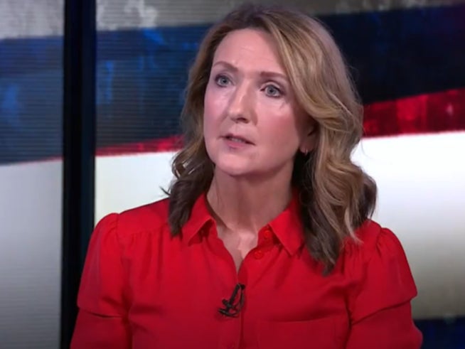 Victoria Derbyshire looked shocked as Mr Campbell laid into the BBC - he later apologised