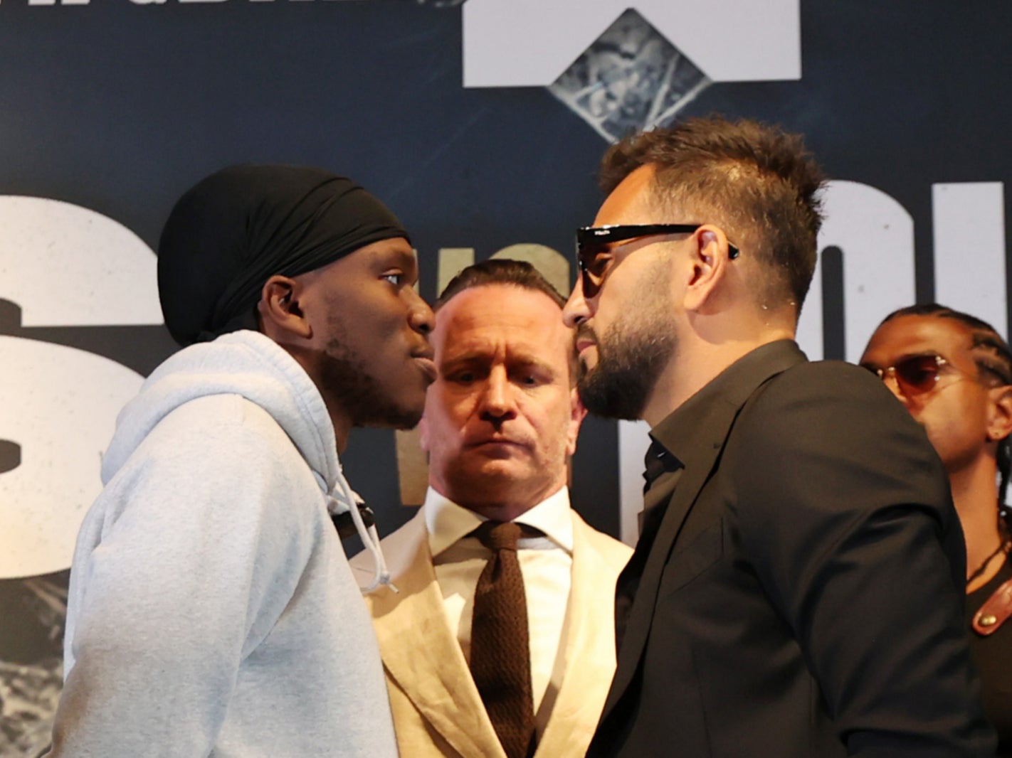 KSI faces off with Joe Fournier ahead of their boxing match