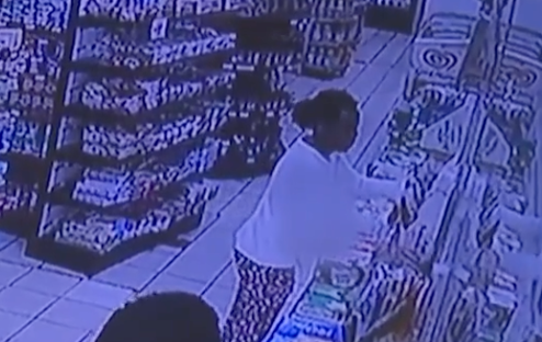 Lachelle Jordan is seen limping inside the store in surveillance video obtained by ABC affiliate WEWS