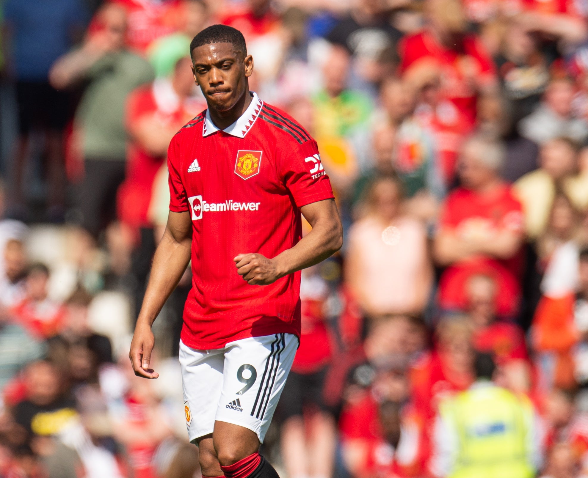 Pumped: Anthony Martial bagged United’s opener