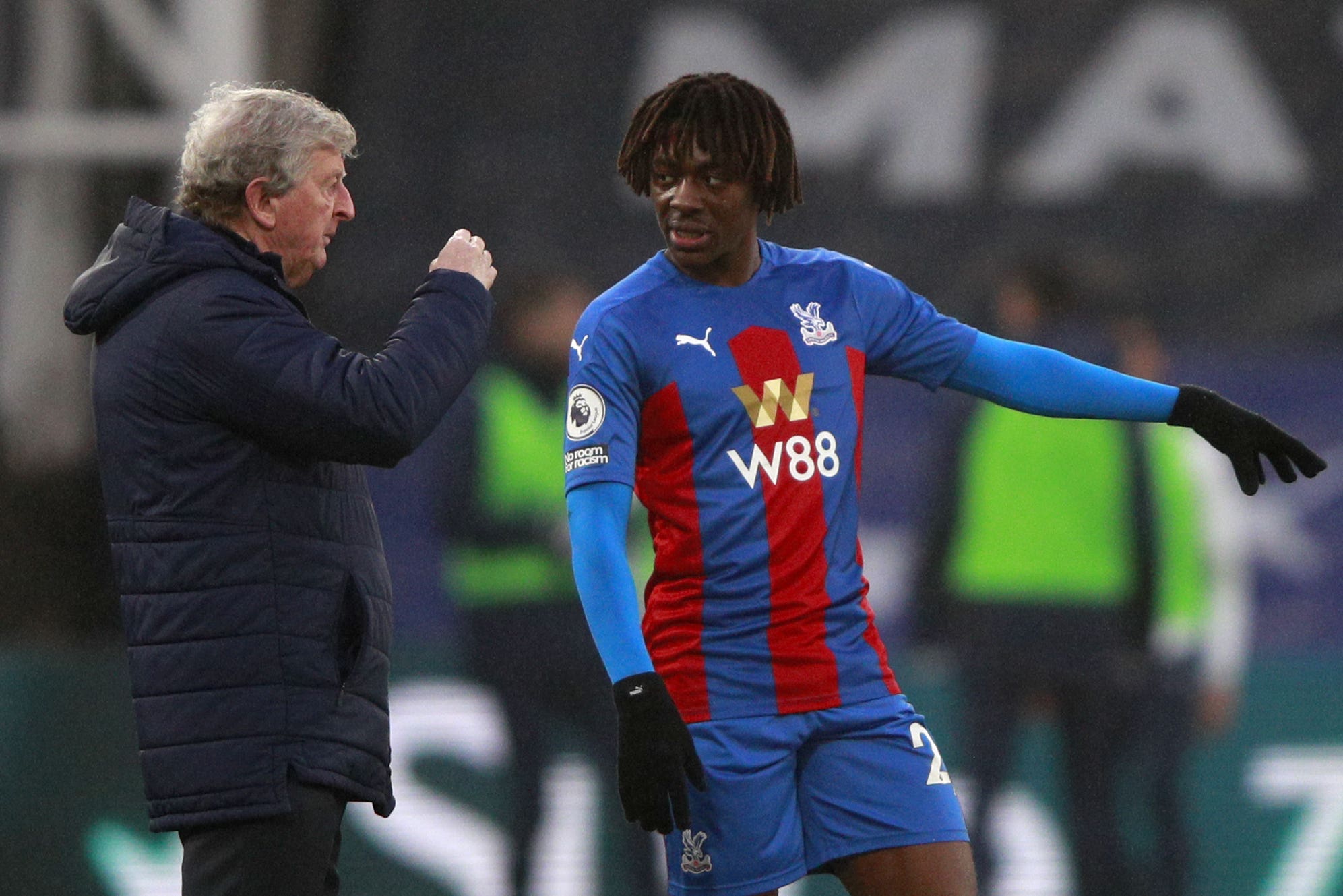 Roy Hodgson (left) will not be getting involved with Eberechi Eze’s potential England career (Ian Walton/PA)