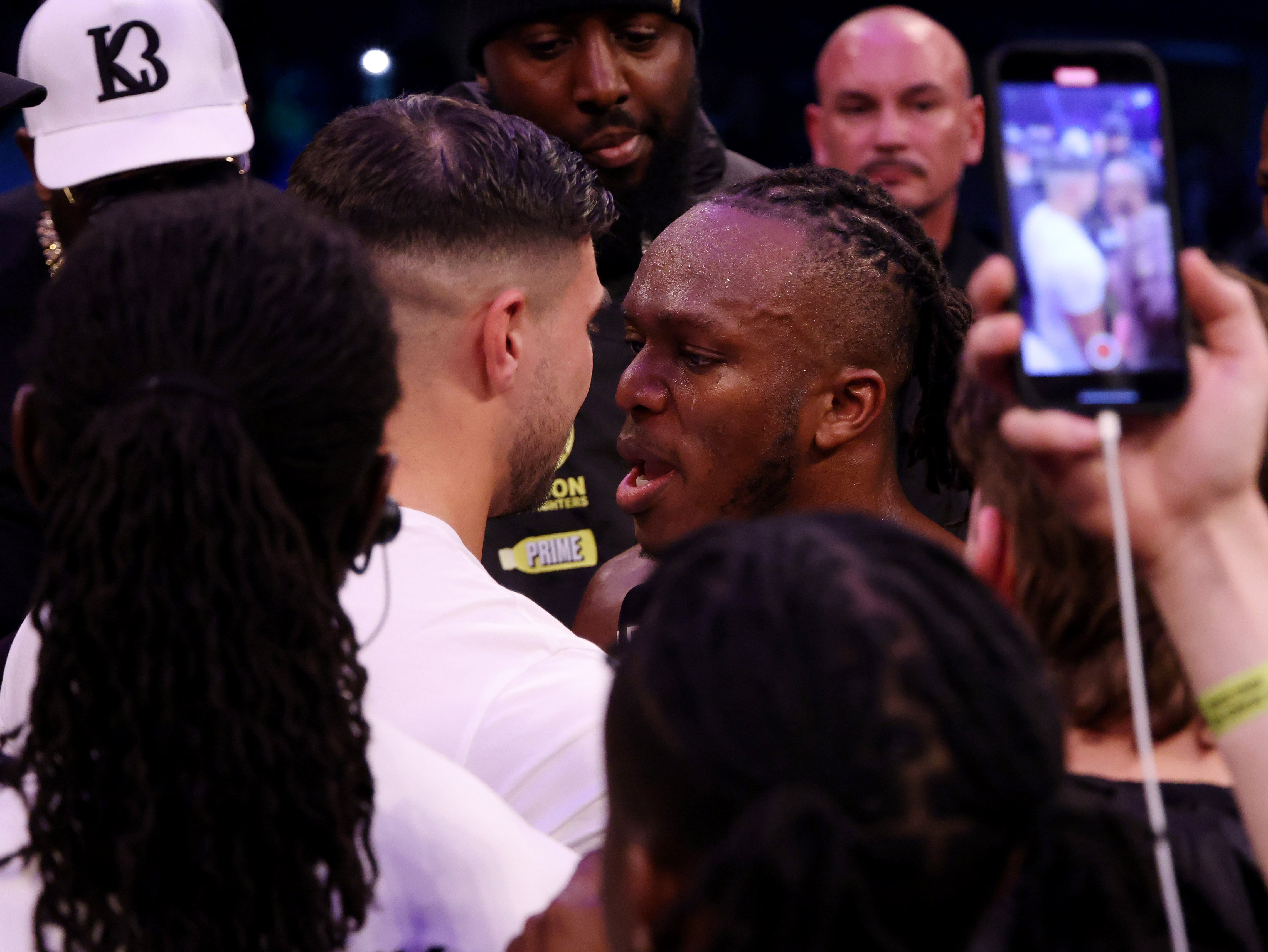 KSI faces off with Tommy Fury after beating Joe Fournier