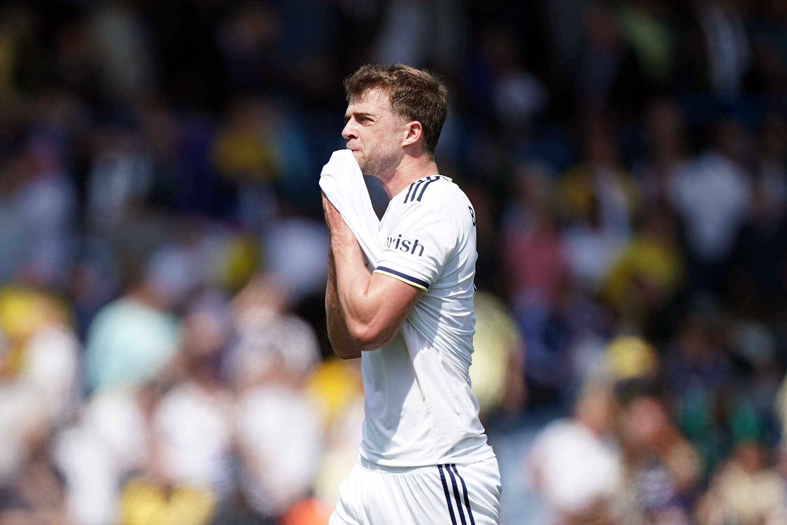 Patrick Bamford rues his first-half penalty, which was saved by Newcastle goalkeeper Nick Pope (Mike Egerton/PA)