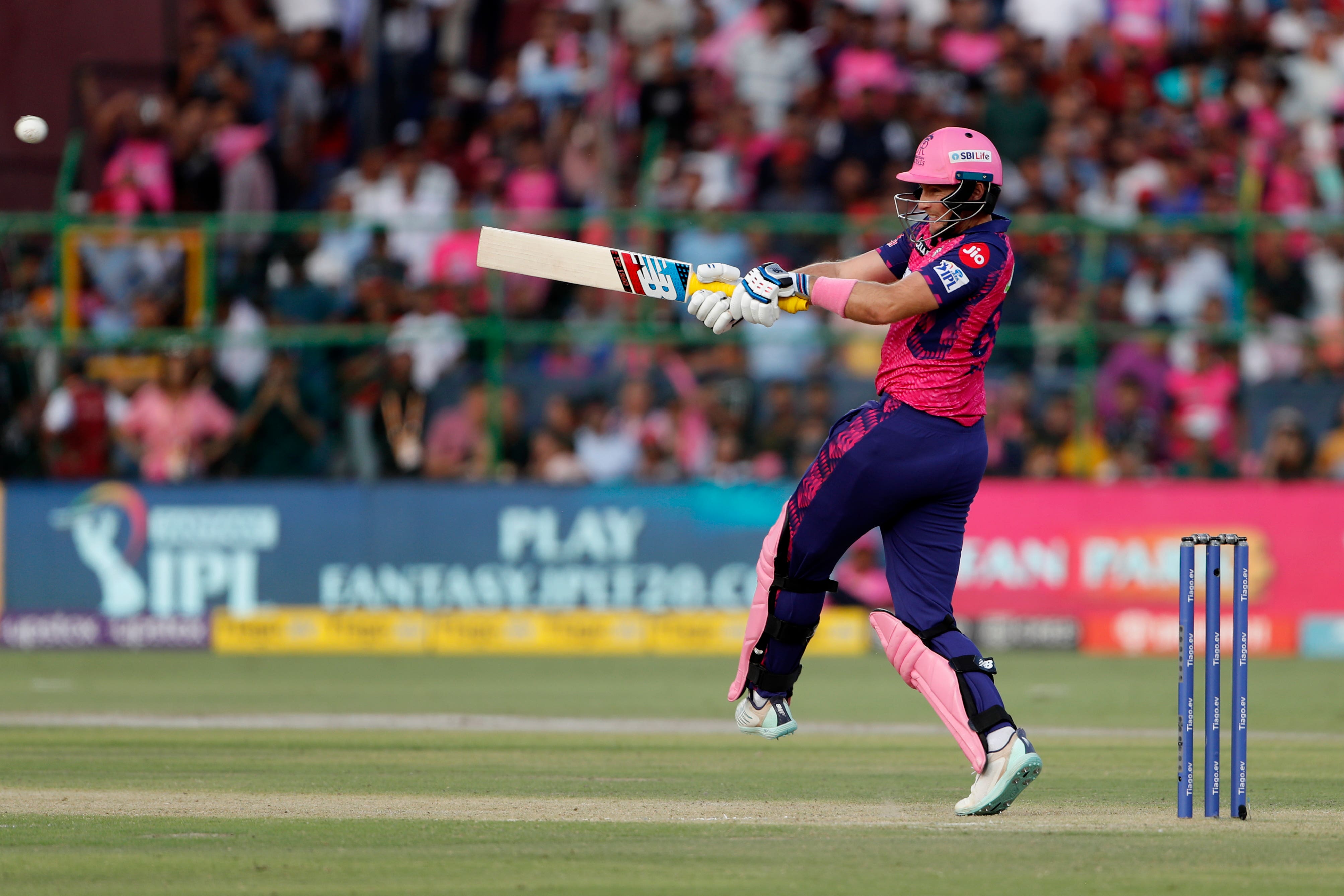 Joe Root was part of a Rajasthan Royals side bowled out for 59 in Jaipur (Surjeet Yadav/AP)