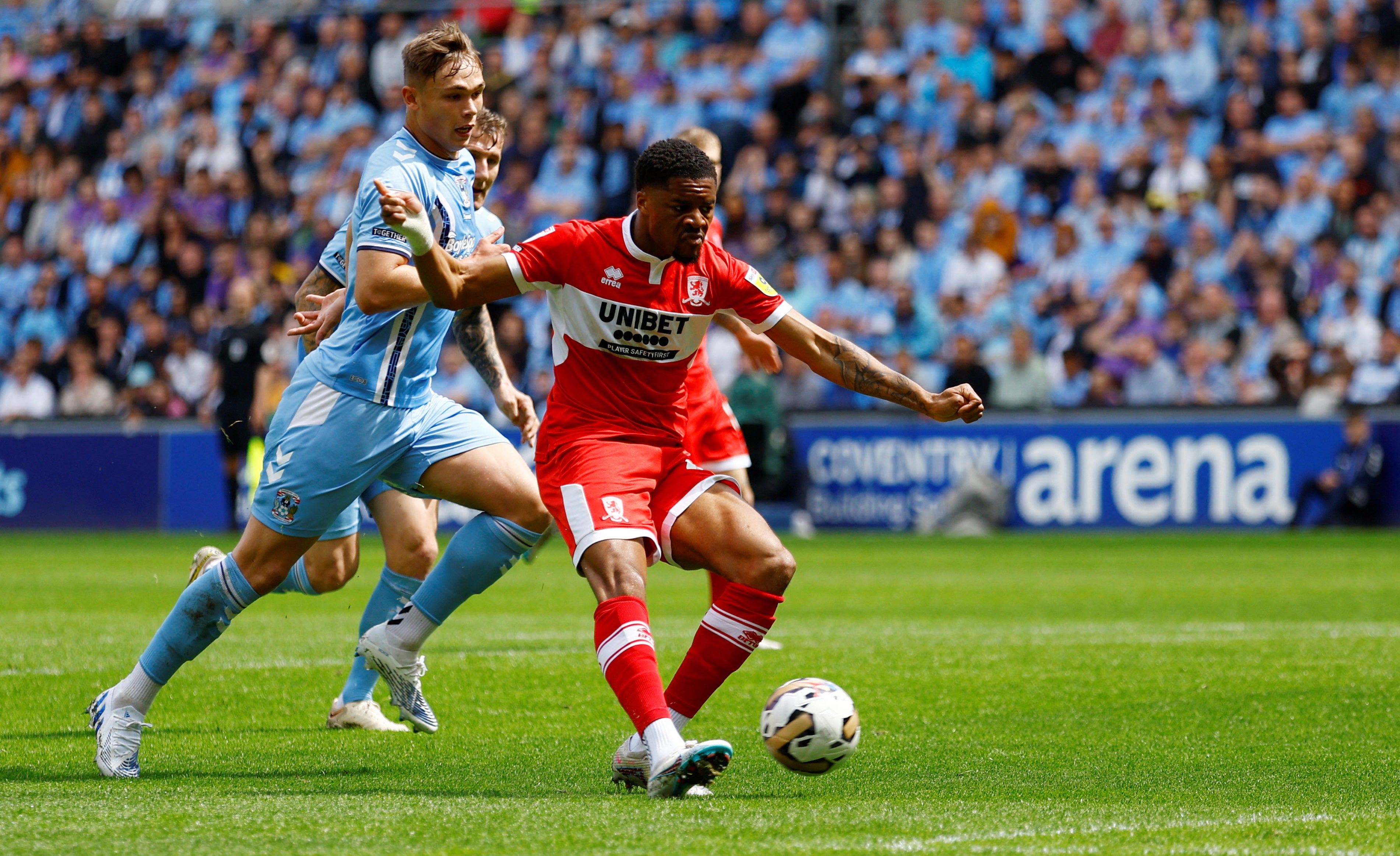 Chuba Akpom came closest to scoring a goal when Ben Wilson tipped his shot on to the post