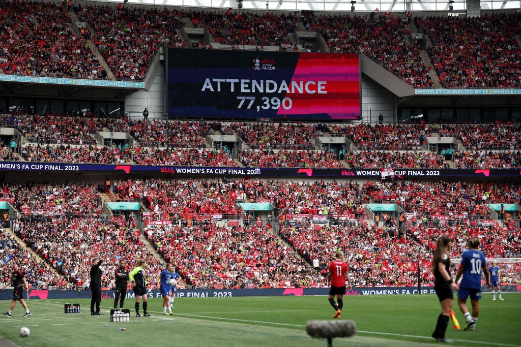 The Women’s FA Cup final attendance record was smashed at Wembley