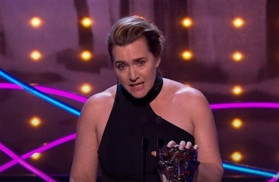 Kate Winslet during her Bafta TV awards speech