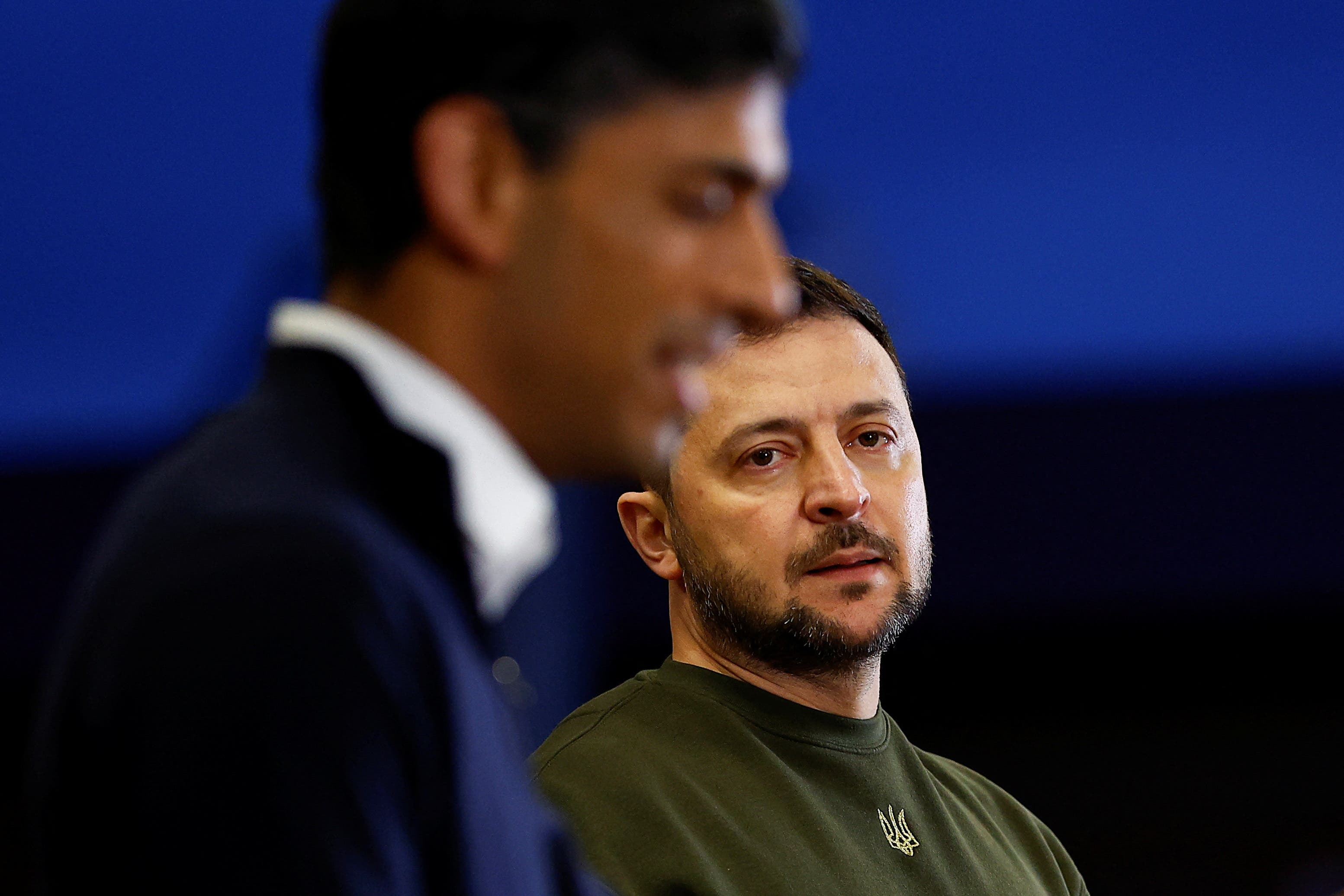 Prime Minister Rishi Sunak (left) and Volodymyr Zelensky during the Ukrainian President’s last visit to the UK (Peter Nicholls/PA)