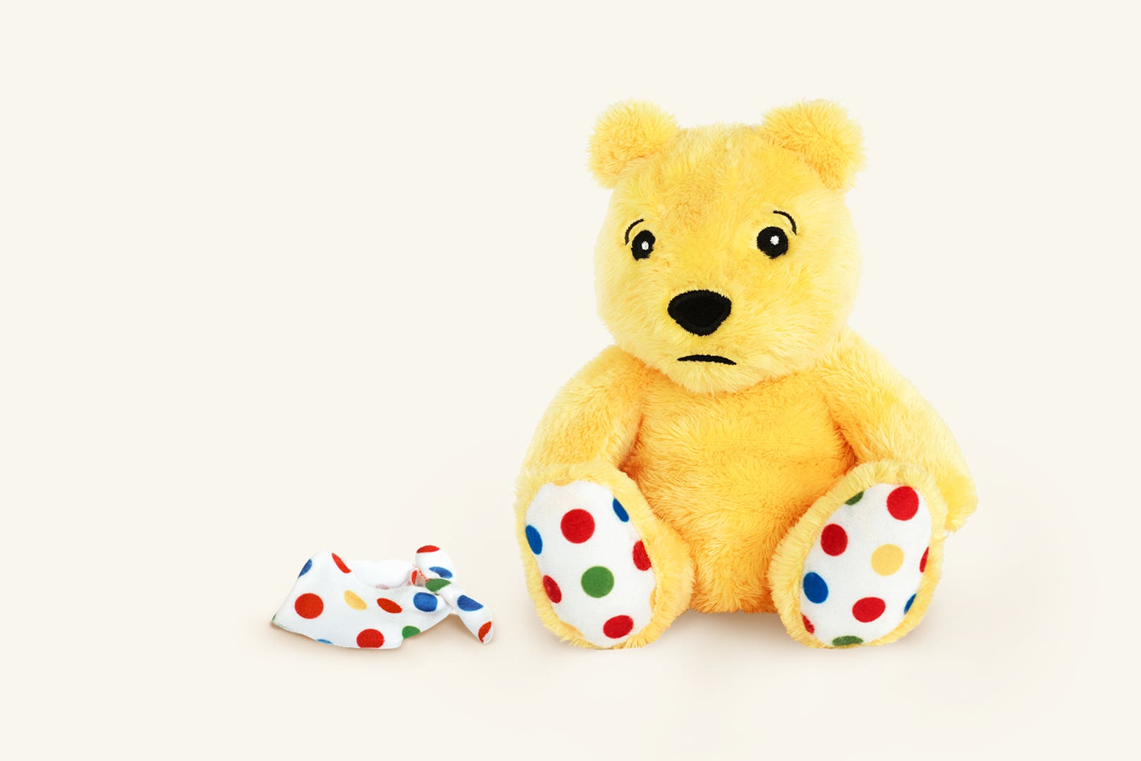 Pudsey without his bandana (BBC/PA)